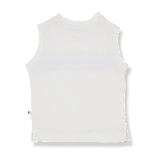 1+ In The Family Off White Binibeca Baby Tank Top - Image 2
