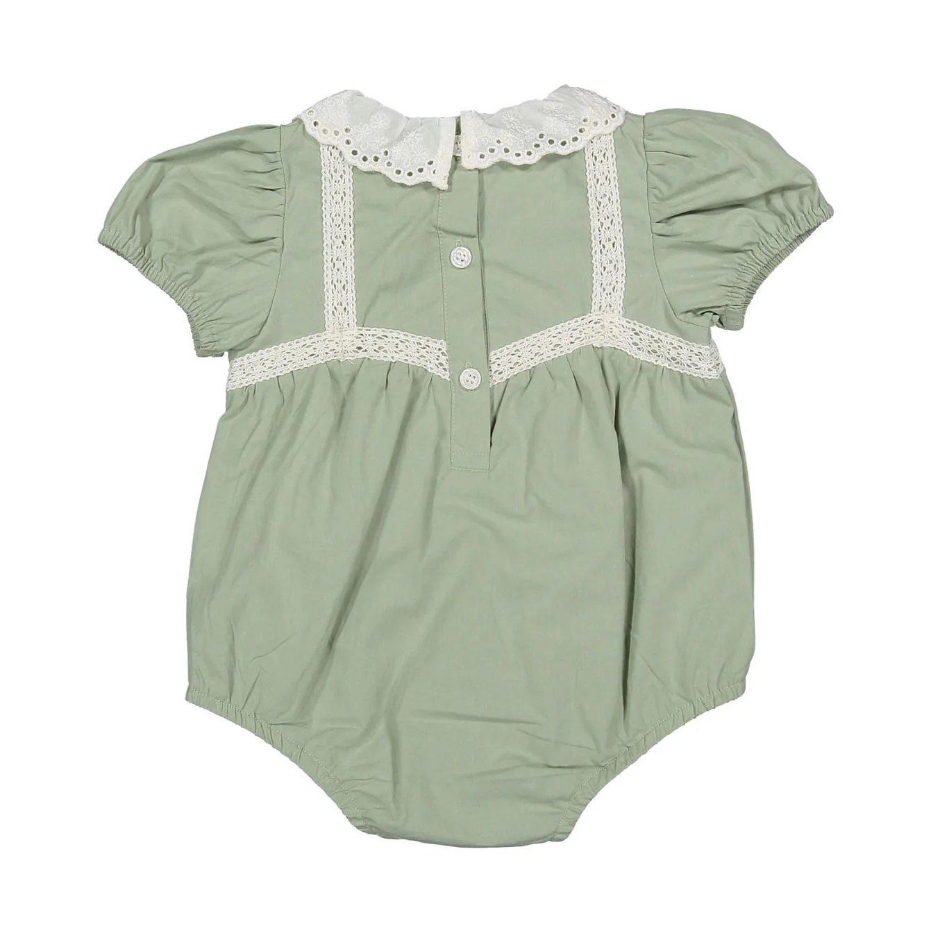 1984 Sage Rose Embroidered Romper - Image 2
