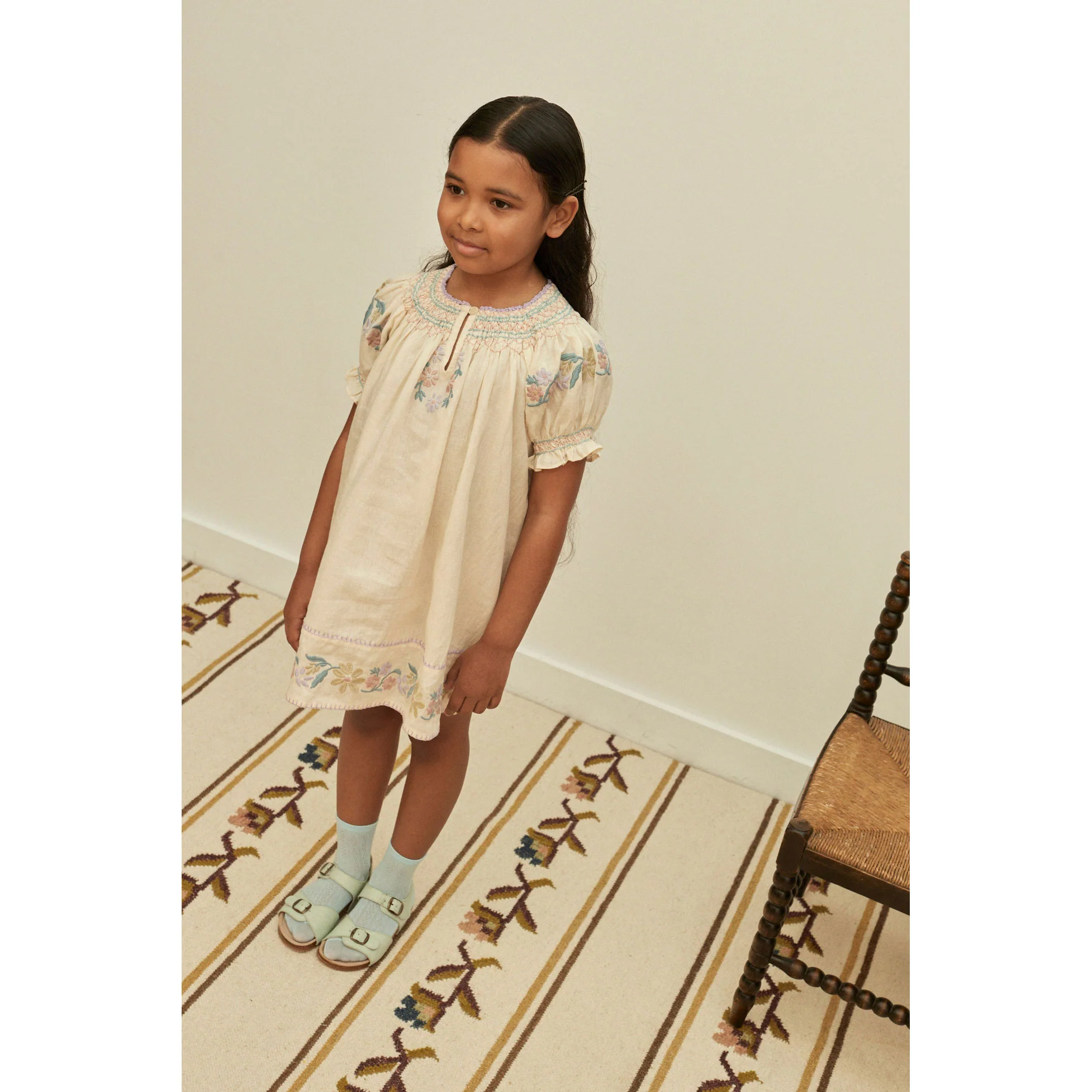 Apolina Cream Verna Smock Dress - Image 2
