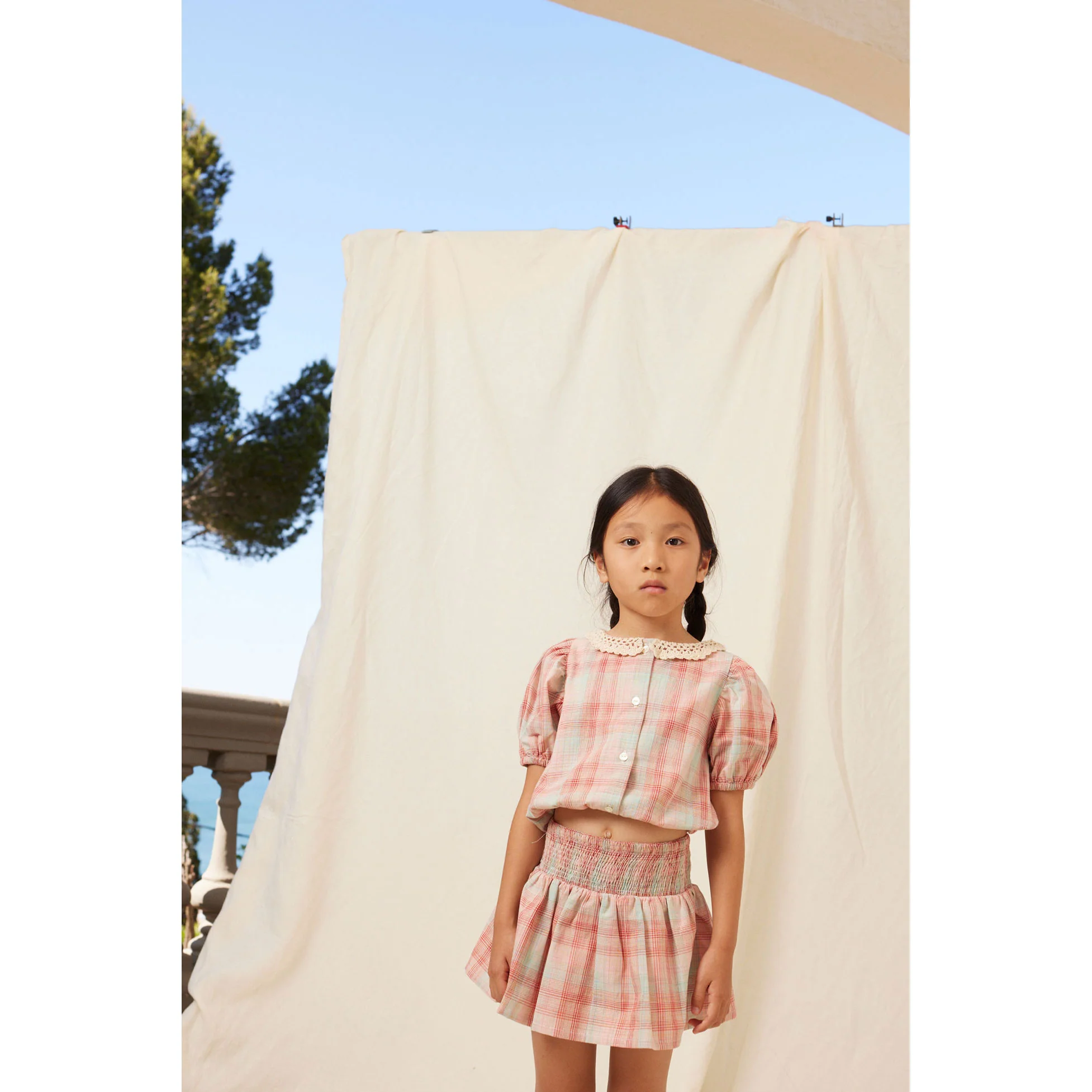Bebe Organic Summer Check Nicole Blouse - Image 2