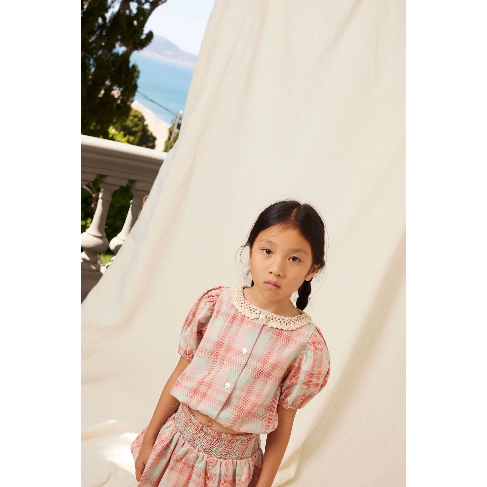 Bebe Organic Summer Check Nicole Blouse - Image 3
