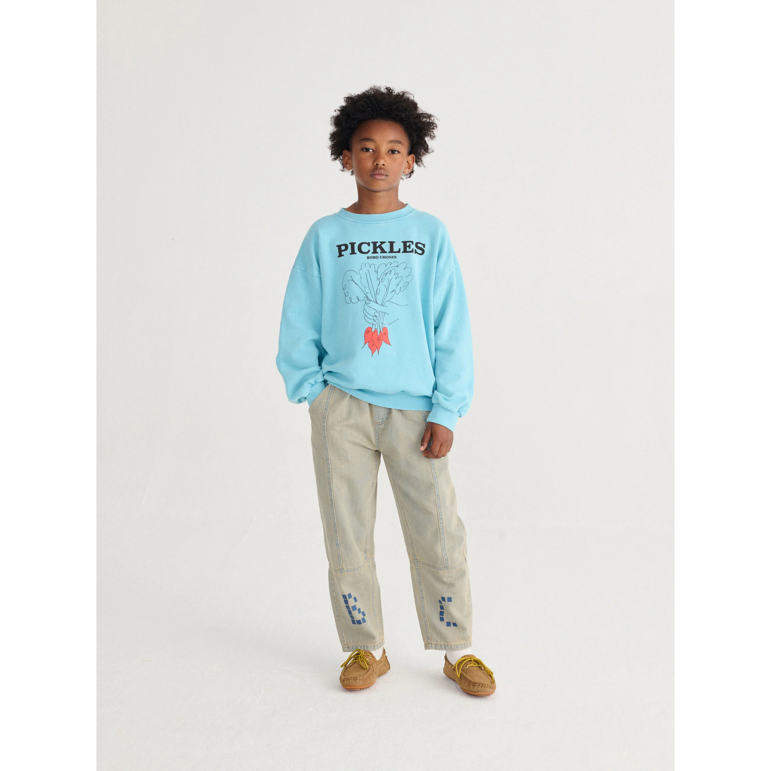 Bobo Choses Light Blue Vegetables Sweatshirt - Image 2