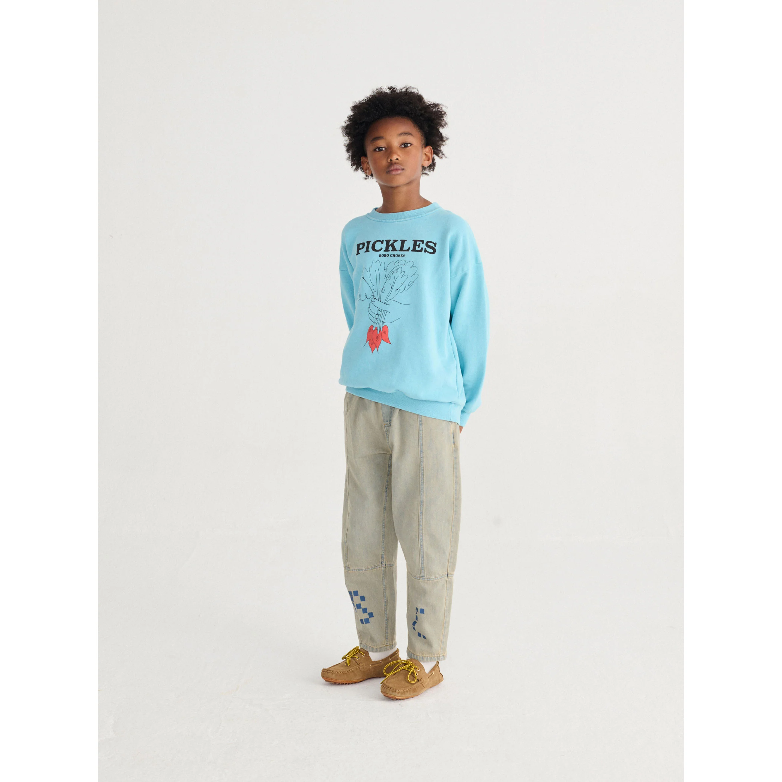 Bobo Choses Light Blue Vegetables Sweatshirt - Image 4