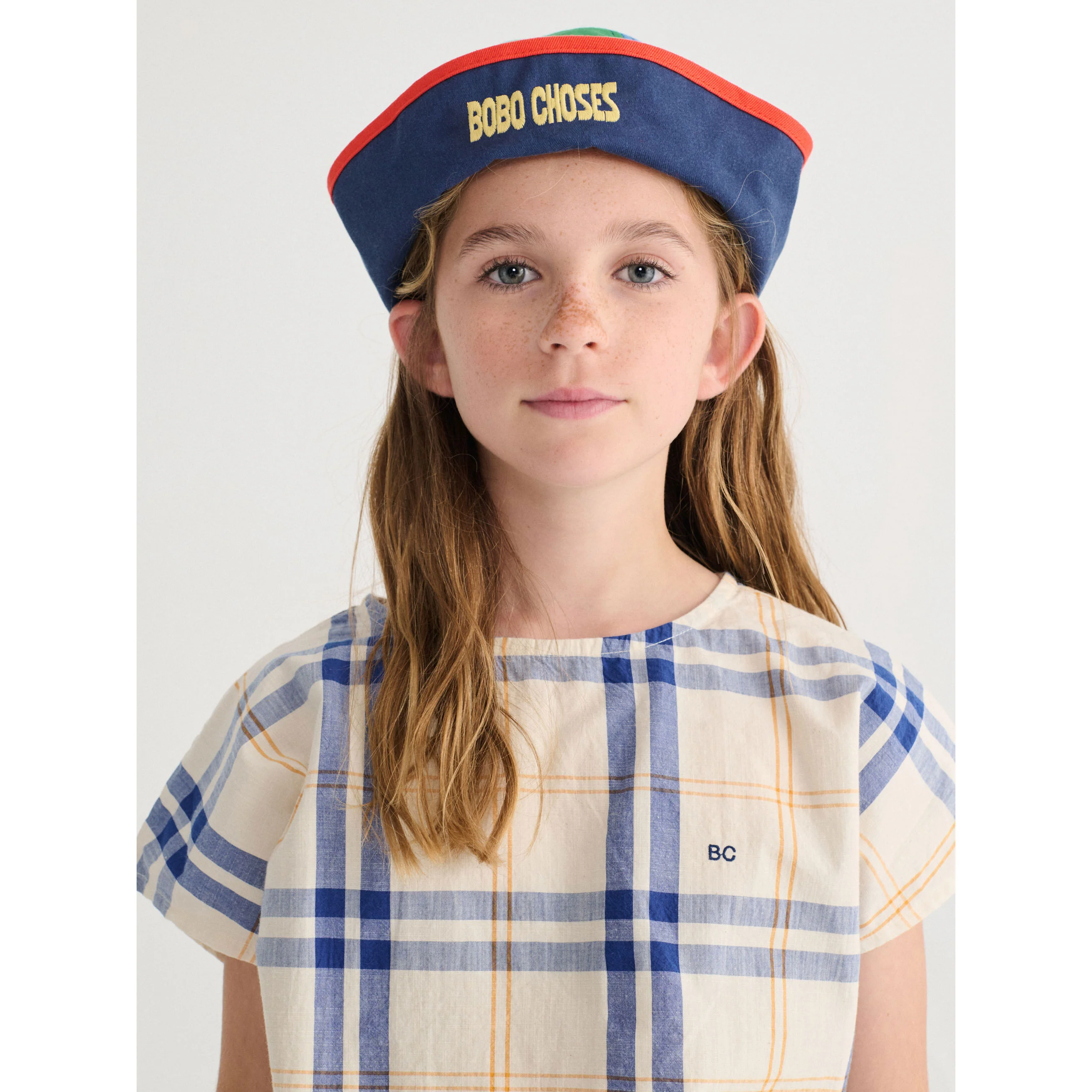 Bobo Choses Off White Fun Tartan Woven Top - Image 6