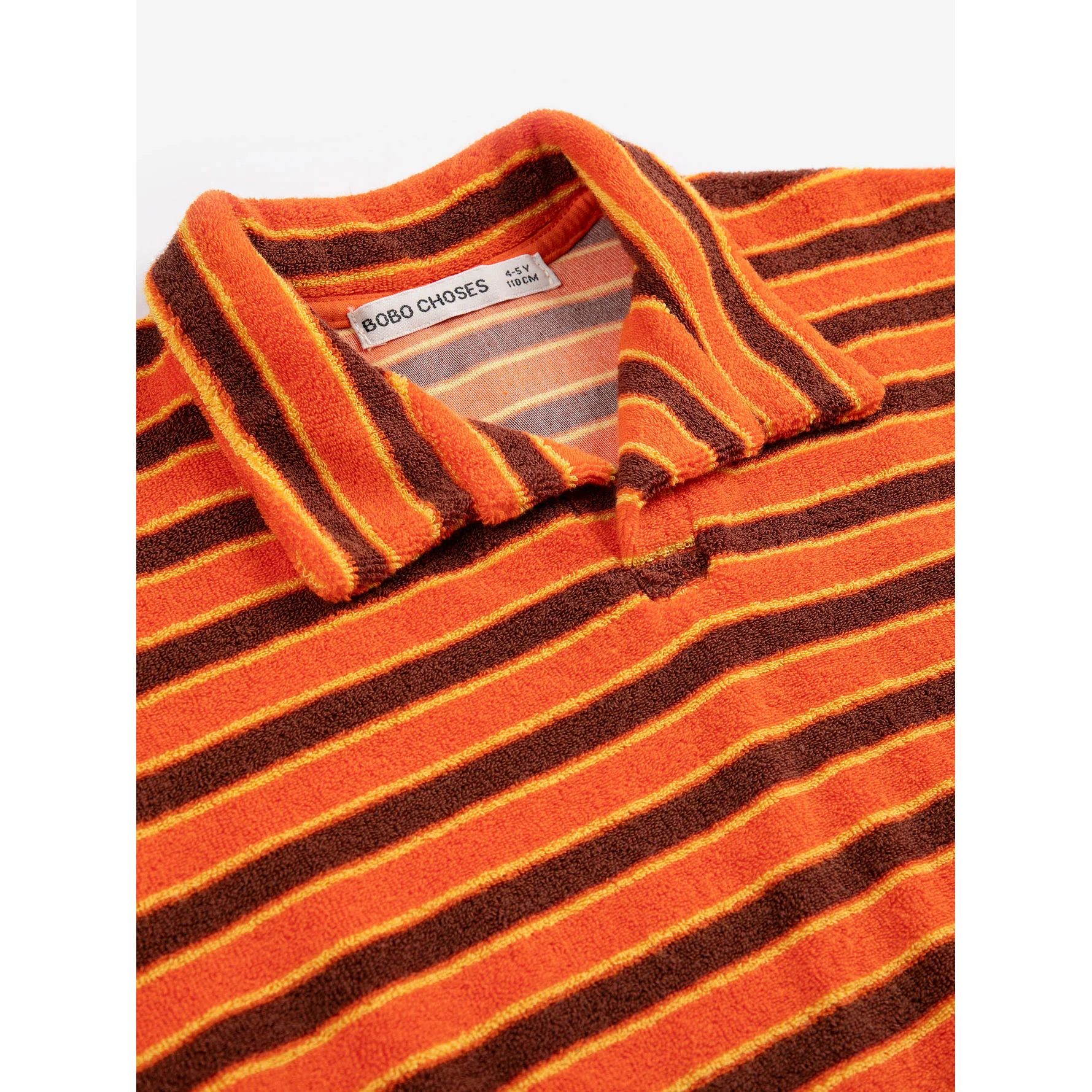 Bobo Choses Orange Striped Brick Terry  Polo - Image 3