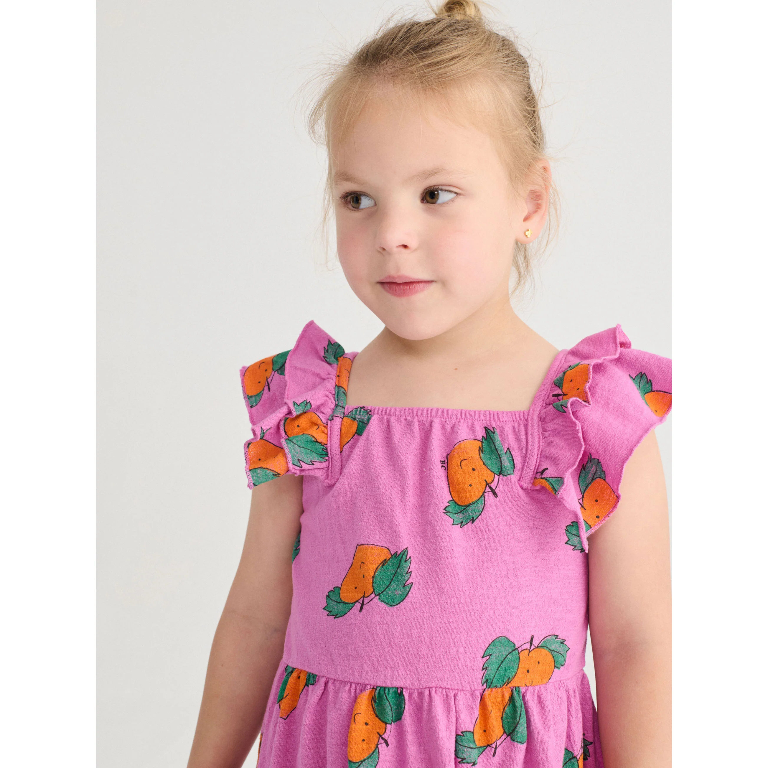 Bobo Choses Purple Tangerine All Over Ruffled Dress - Image 4