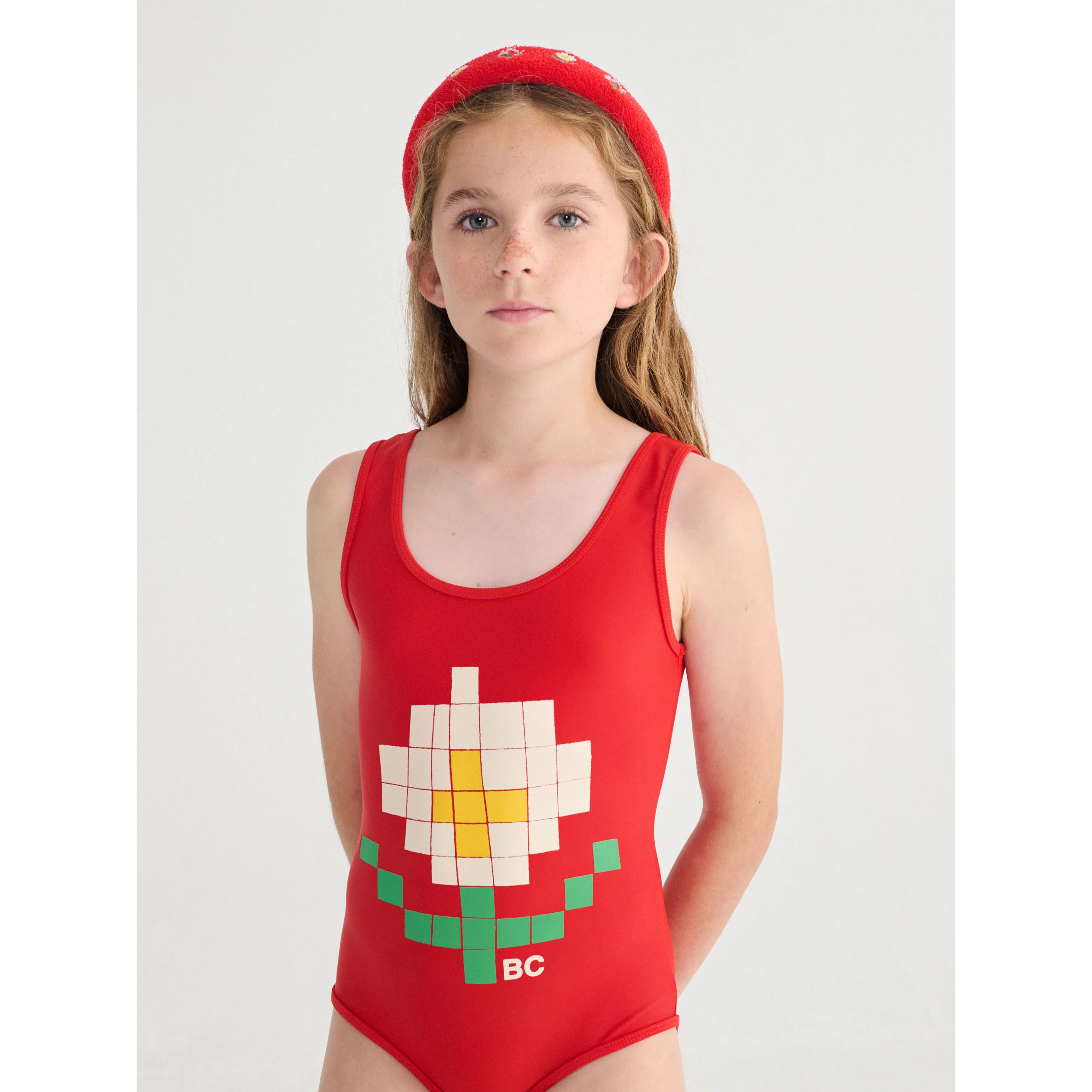 Bobo Choses Red Pixel Daisy Swimsuit - Image 4