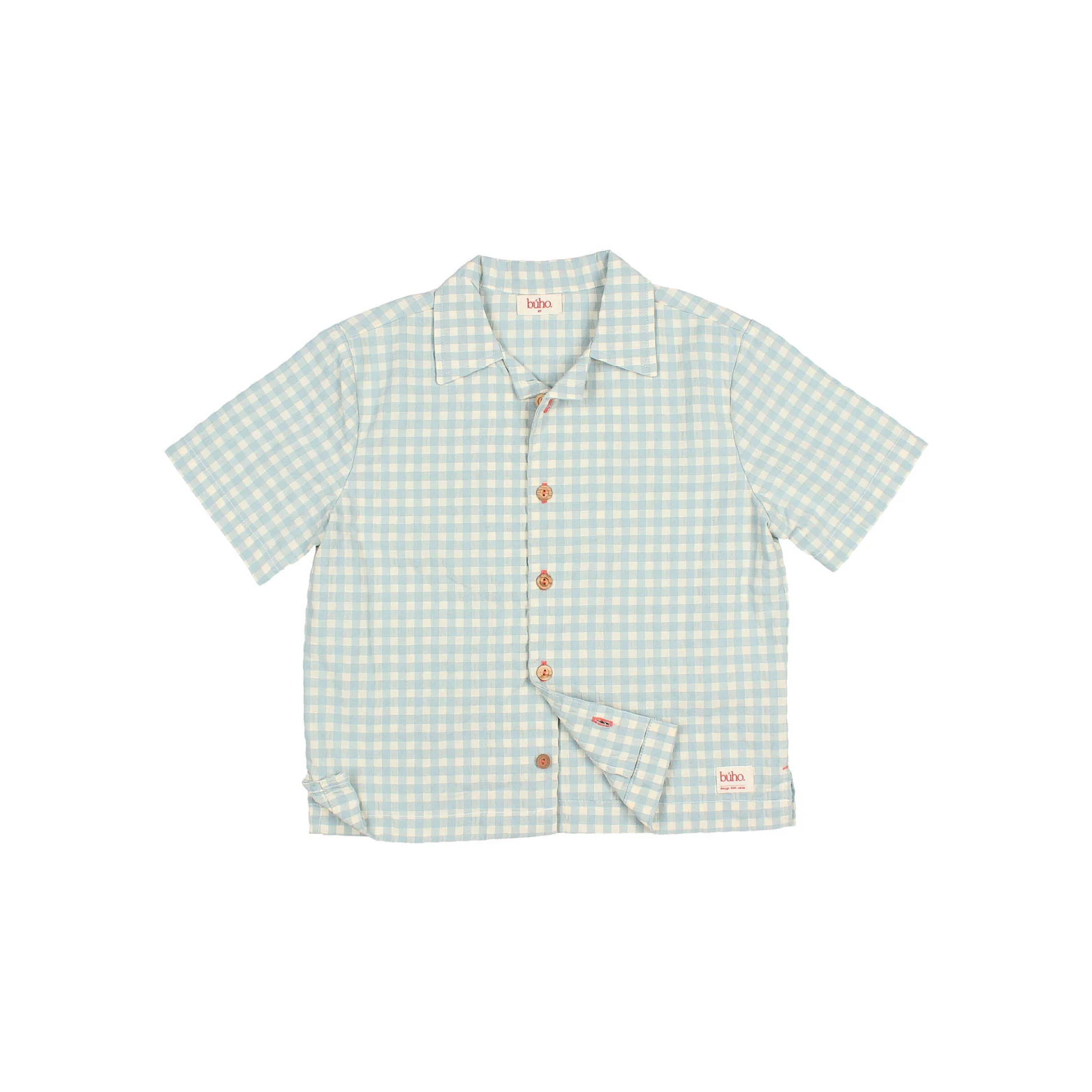 Buho Aqua Gingham Shirt - Image 3