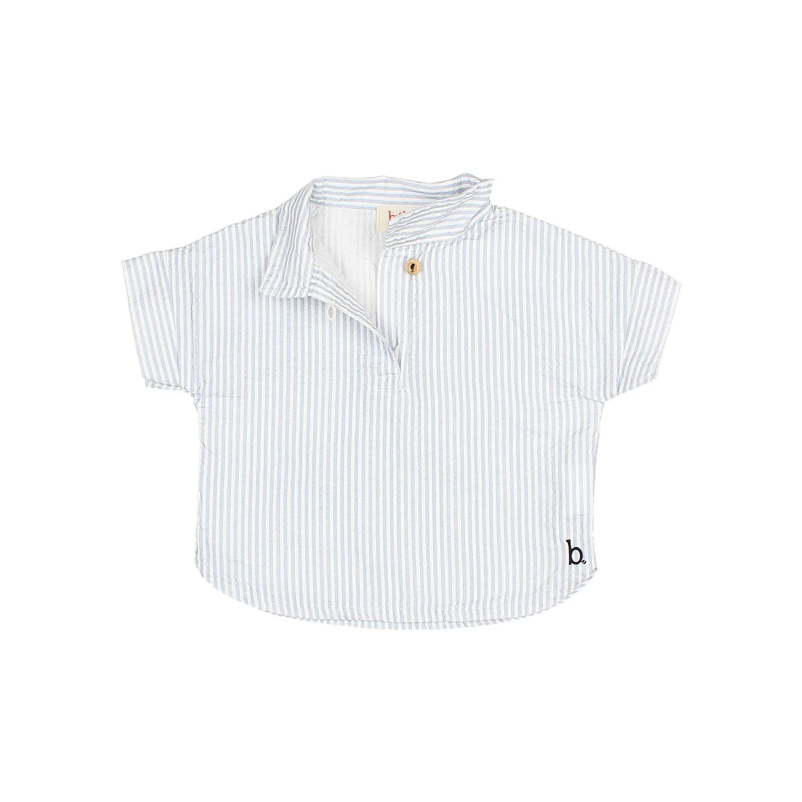 Buho Sky Blue Stripe Blue Baby Shirt - Image 3