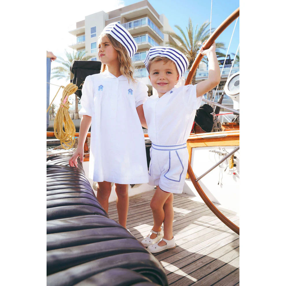 Calla Lili  White/Blue Bermuda Shorts - Image 3