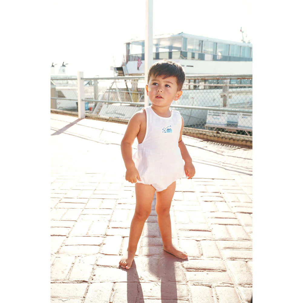Calla Lili  White Linen House Romper - Image 2