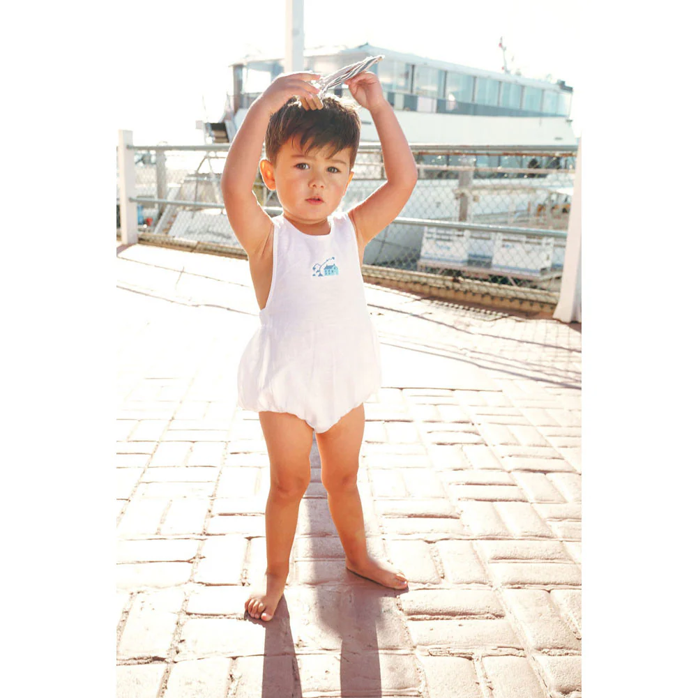 Calla Lili  White Linen House Romper - Image 4