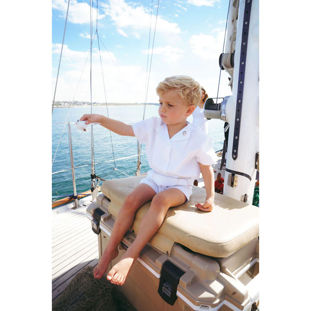 Calla Lili  White/Sand Linen House Shirt - Image 2