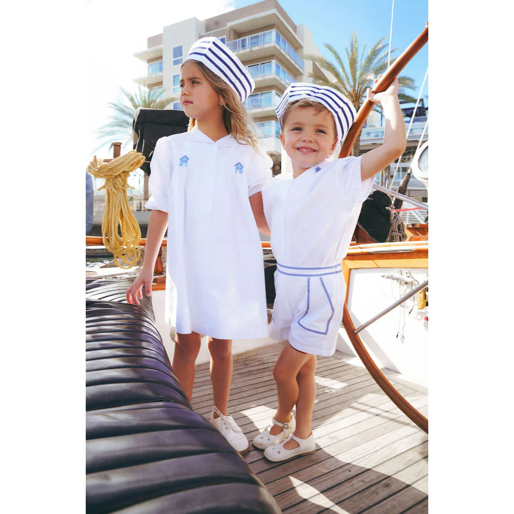 Calla Lili  White Smocking Short Sleeve Dress - Image 2