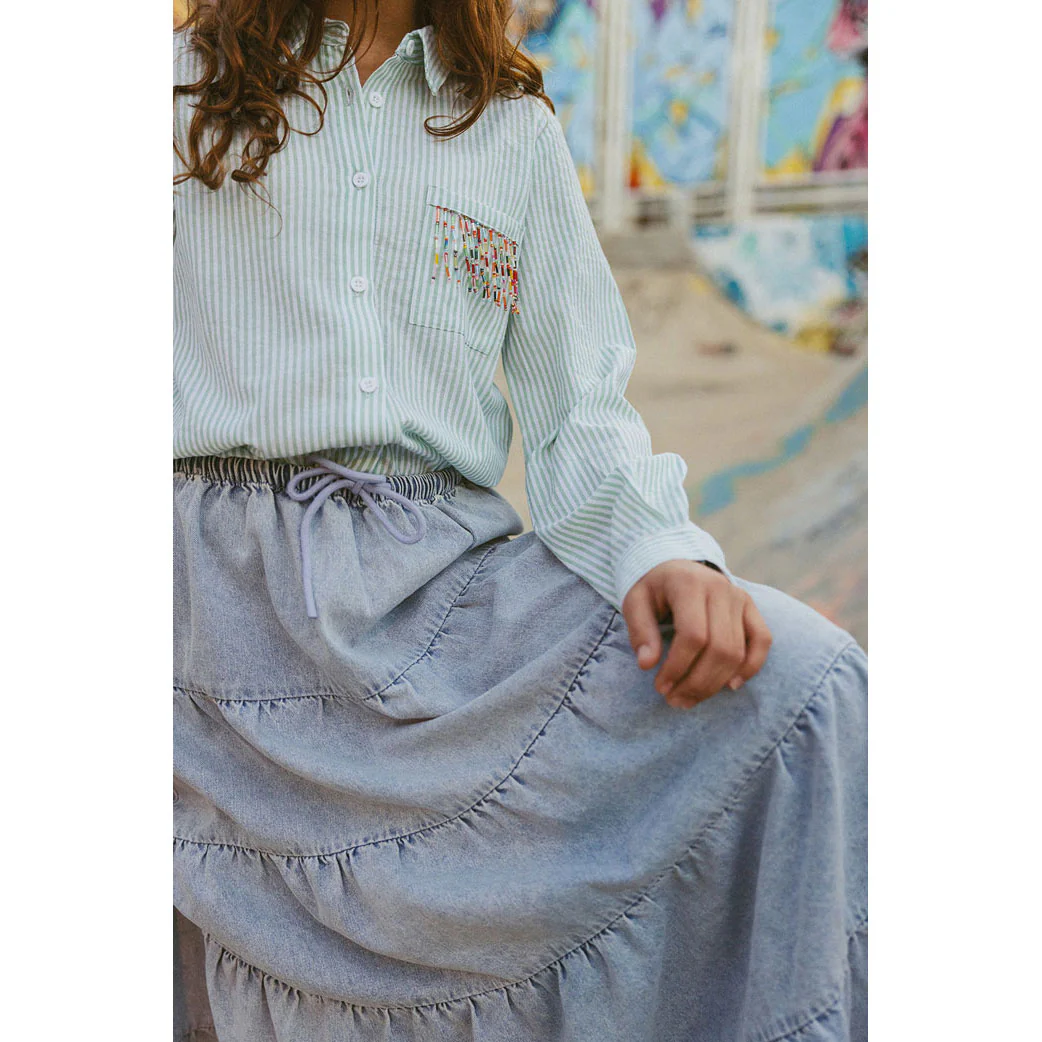 Clubhouse Beaded Green Blouse - Image 4