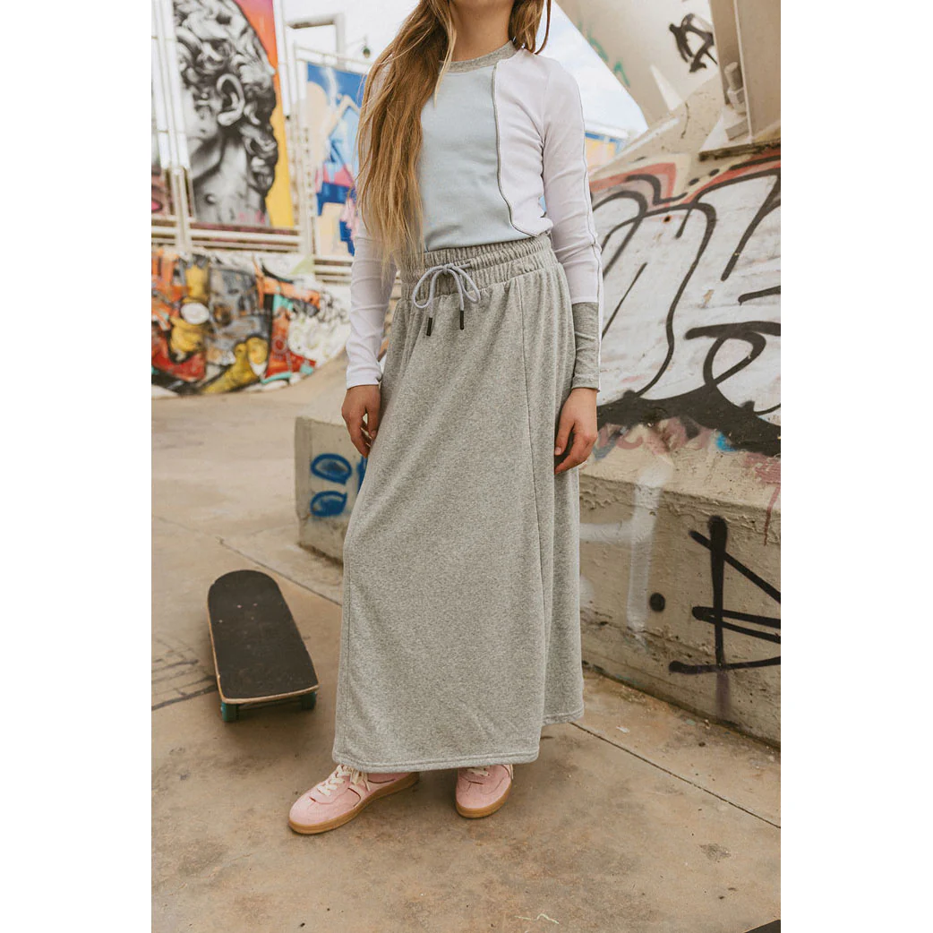 Clubhouse Grey Terry Drawstring Skirt - Image 2