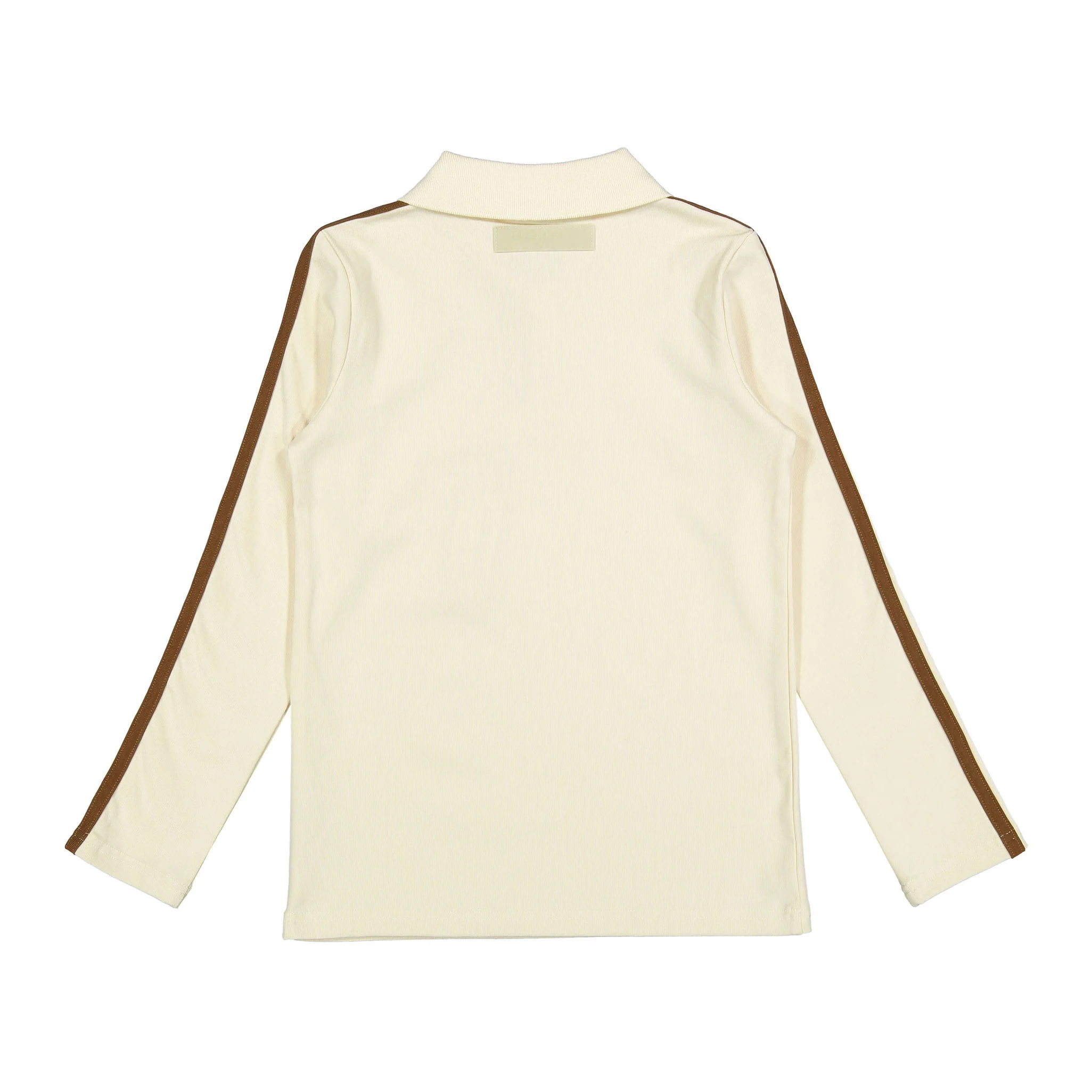 Elements Cream/Taupe Stripe Sleeve Polo - Image 3