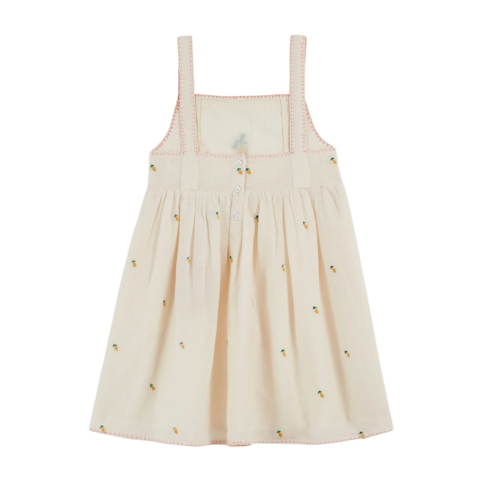 Emile et Ida Cream Heart Embroidered Dress - Image 3