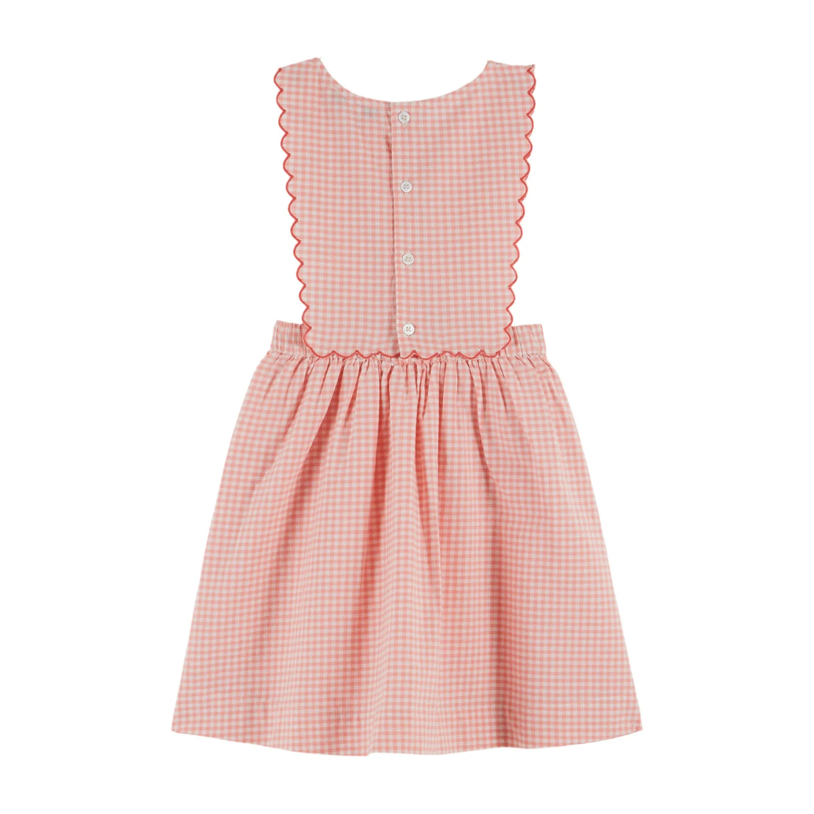 Emile et Ida Light Pink Cherry Embroidered Apron Dress - Image 2
