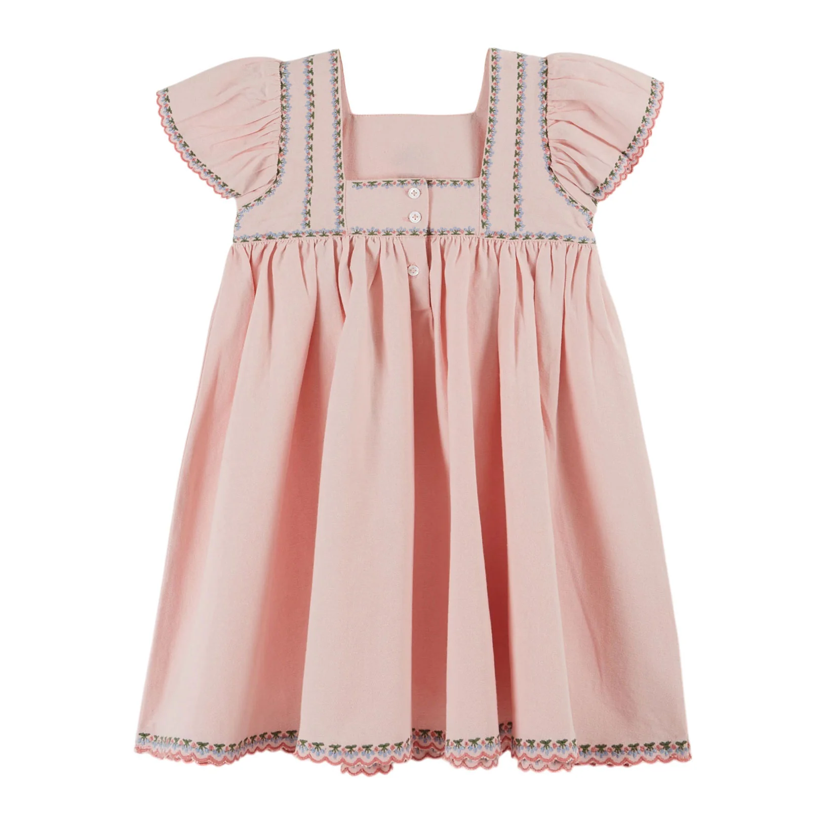 Emile et Ida Macaron Embroidered Canvas Dress - Image 2