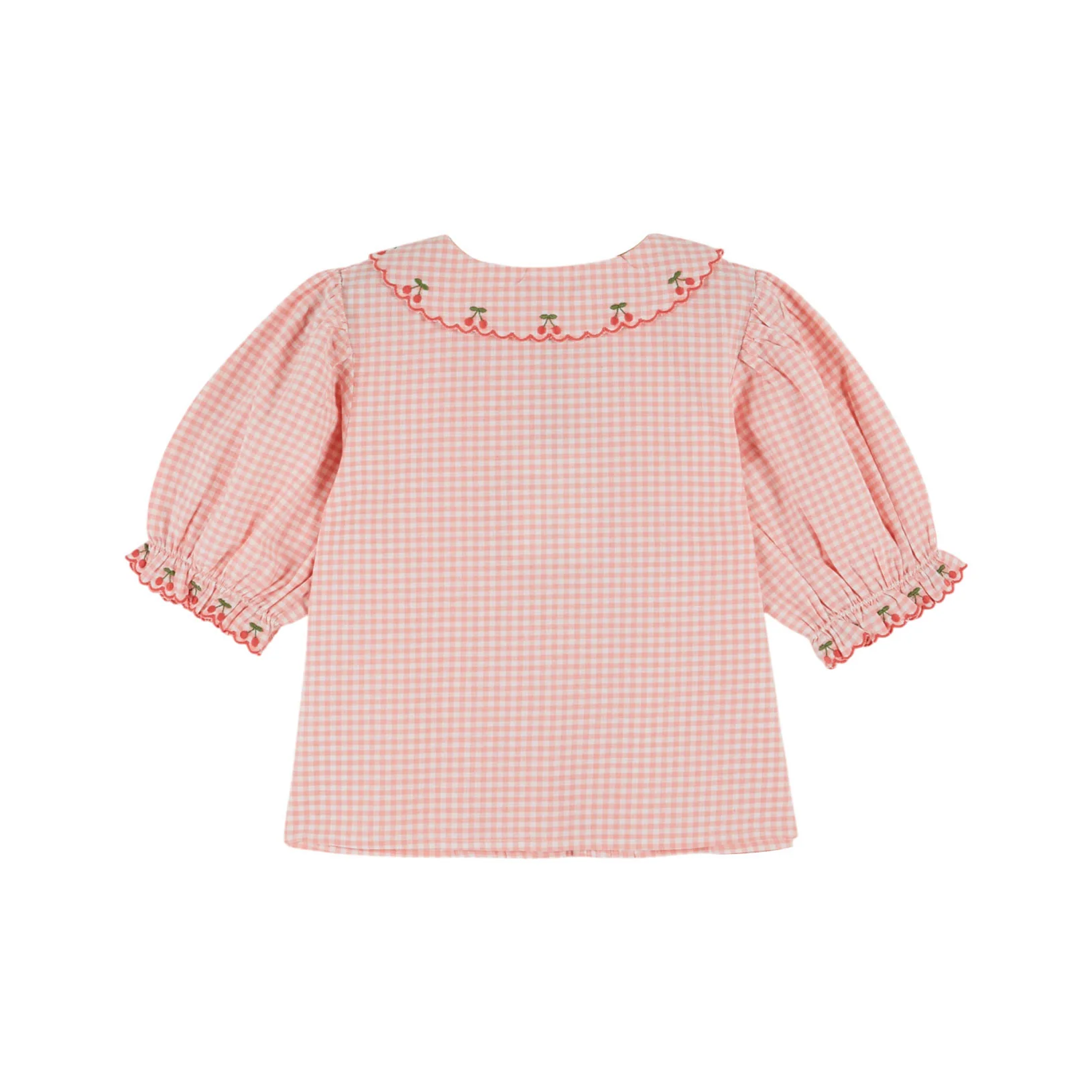 Emile et Ida Pink Gingham Blouse - Image 2