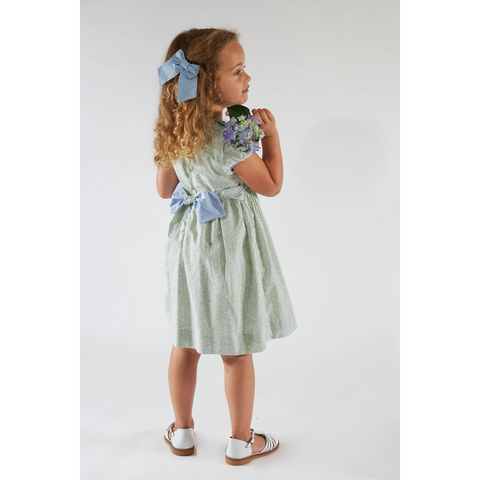 Kidiwi Little Blue Print Hars Smocked Dress - Image 4