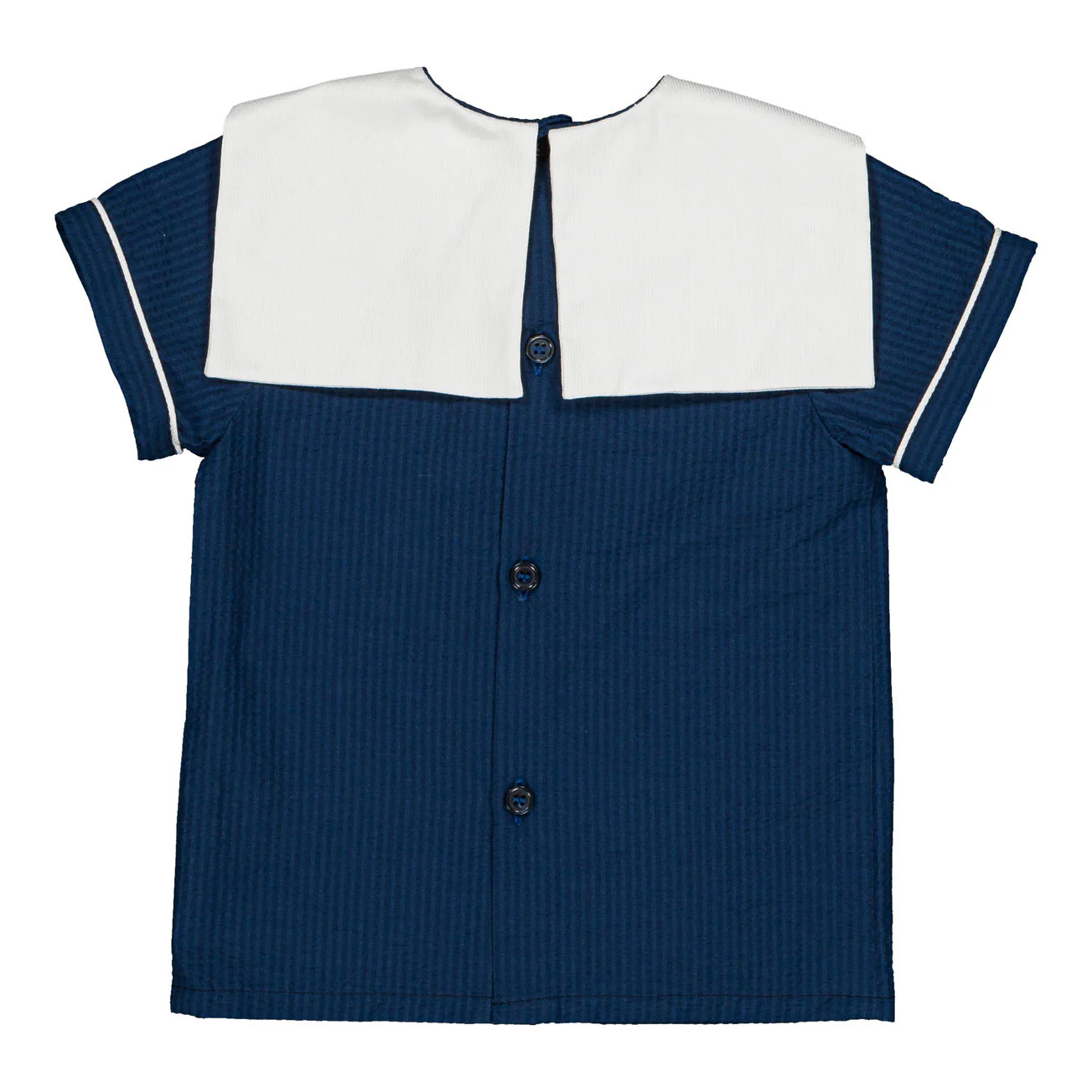 Kidiwi Navy Seersucker Eustache Shirt - Image 3