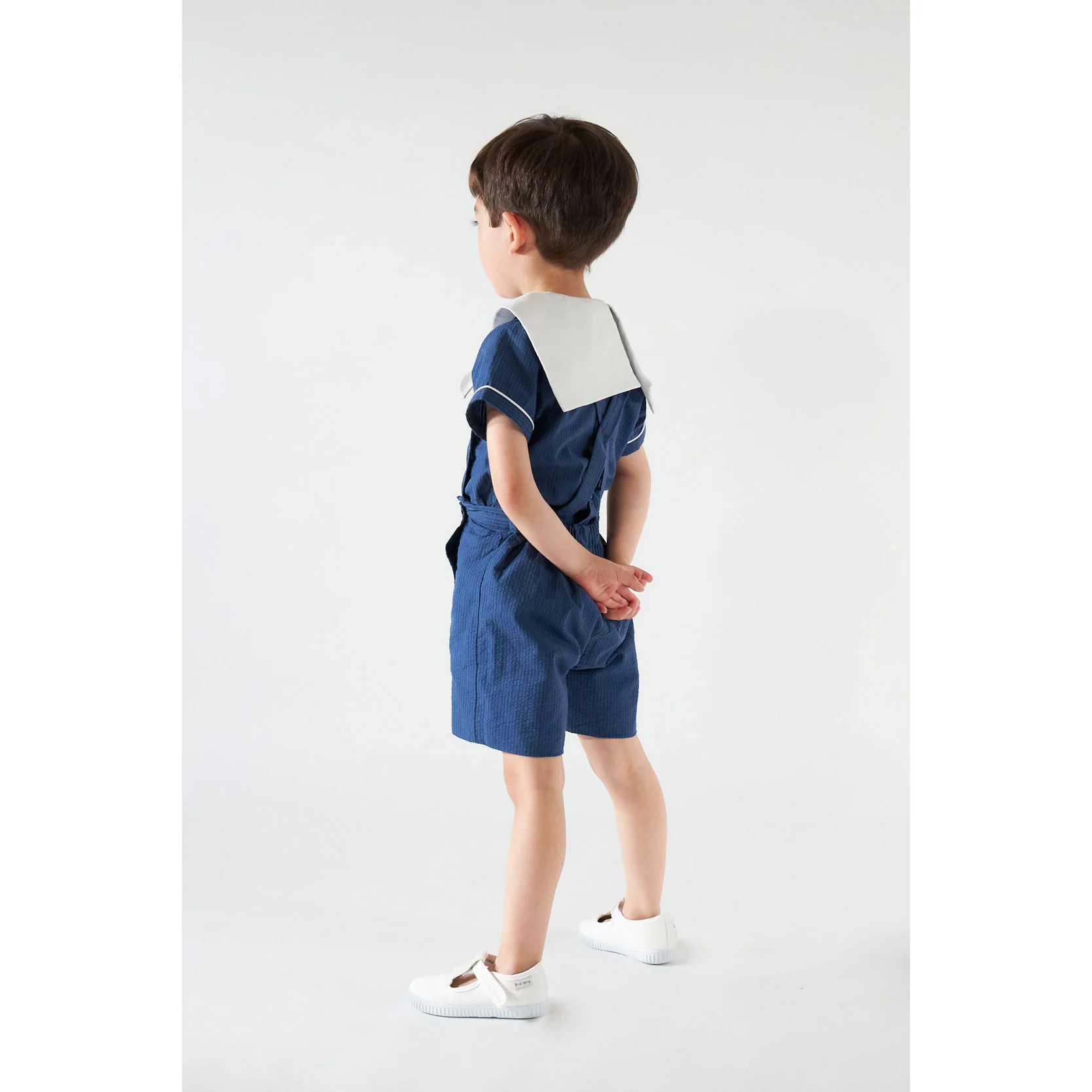 Kidiwi Navy Seersucker Eustache Shirt - Image 4