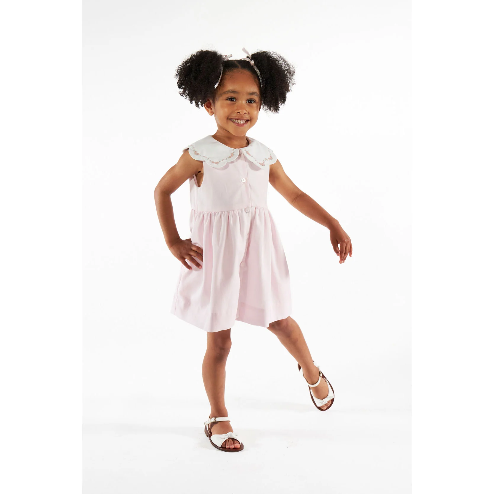 Kidiwi Pink Pique Colette Dress - Image 2
