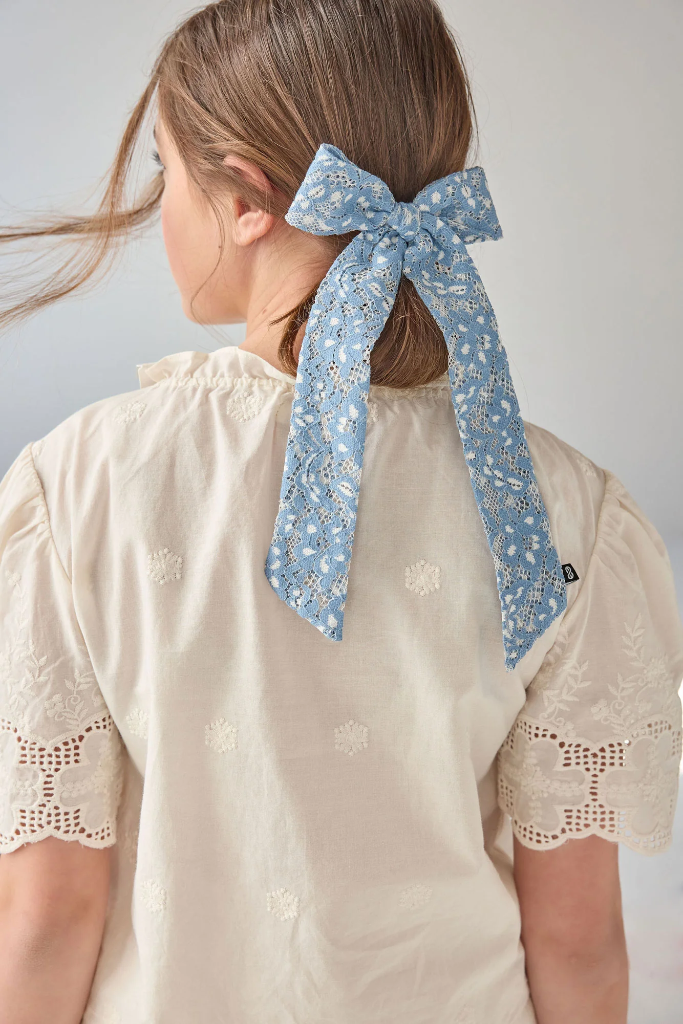 Knot Hairbands  Blue Chantilly Bow - Image 2