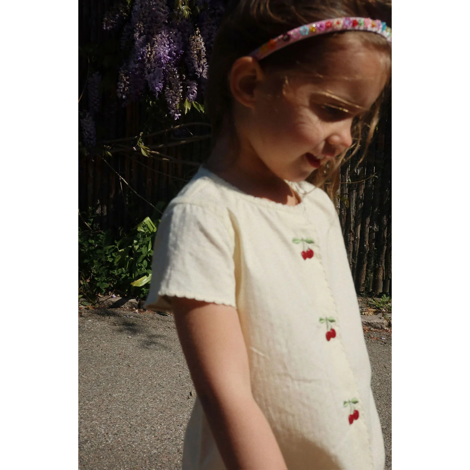 Konges Slojd Cloud Cream Evia Cherry Dress - Image 2