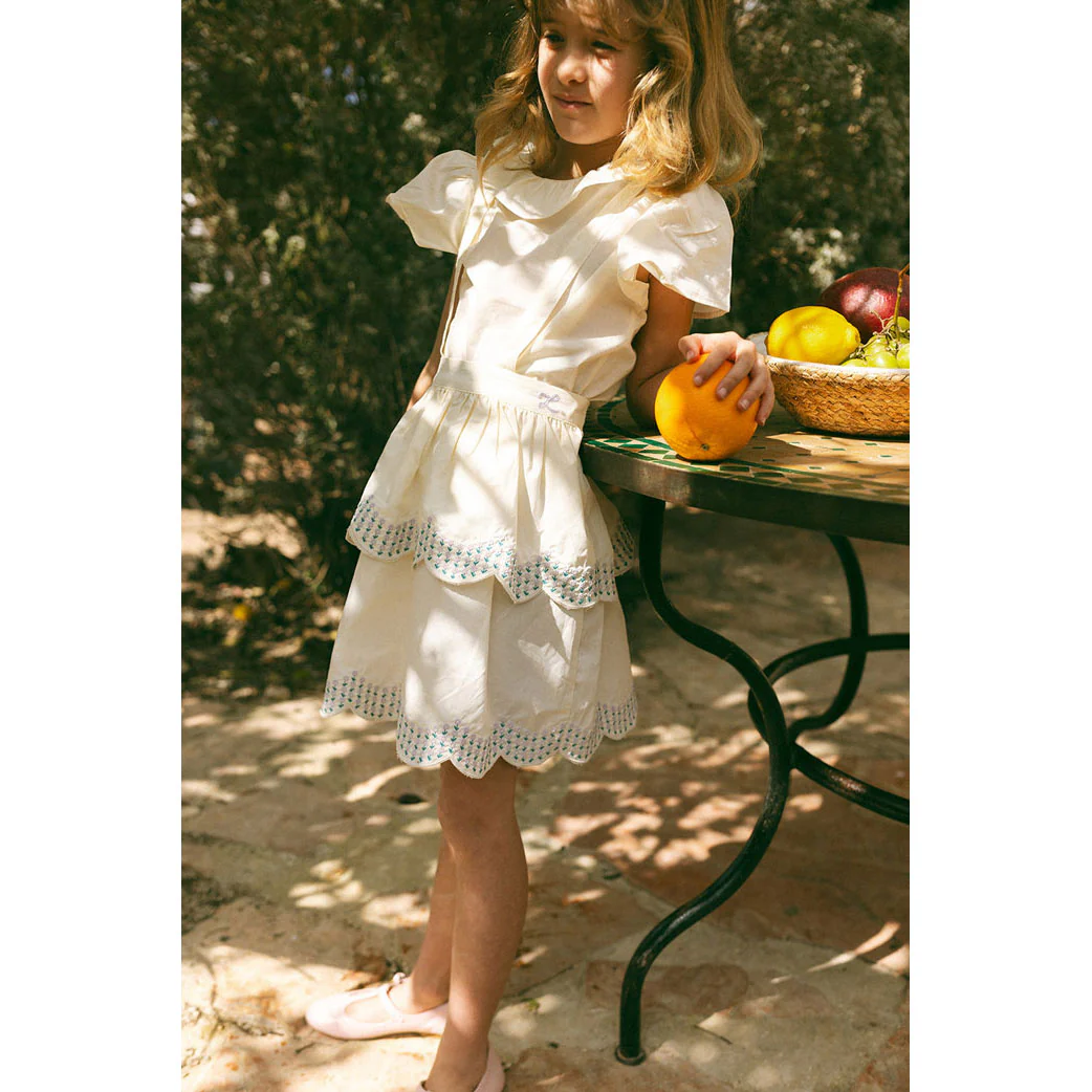 L by Ladida Cream Embriodered Overall Tiered Skirt - Image 2