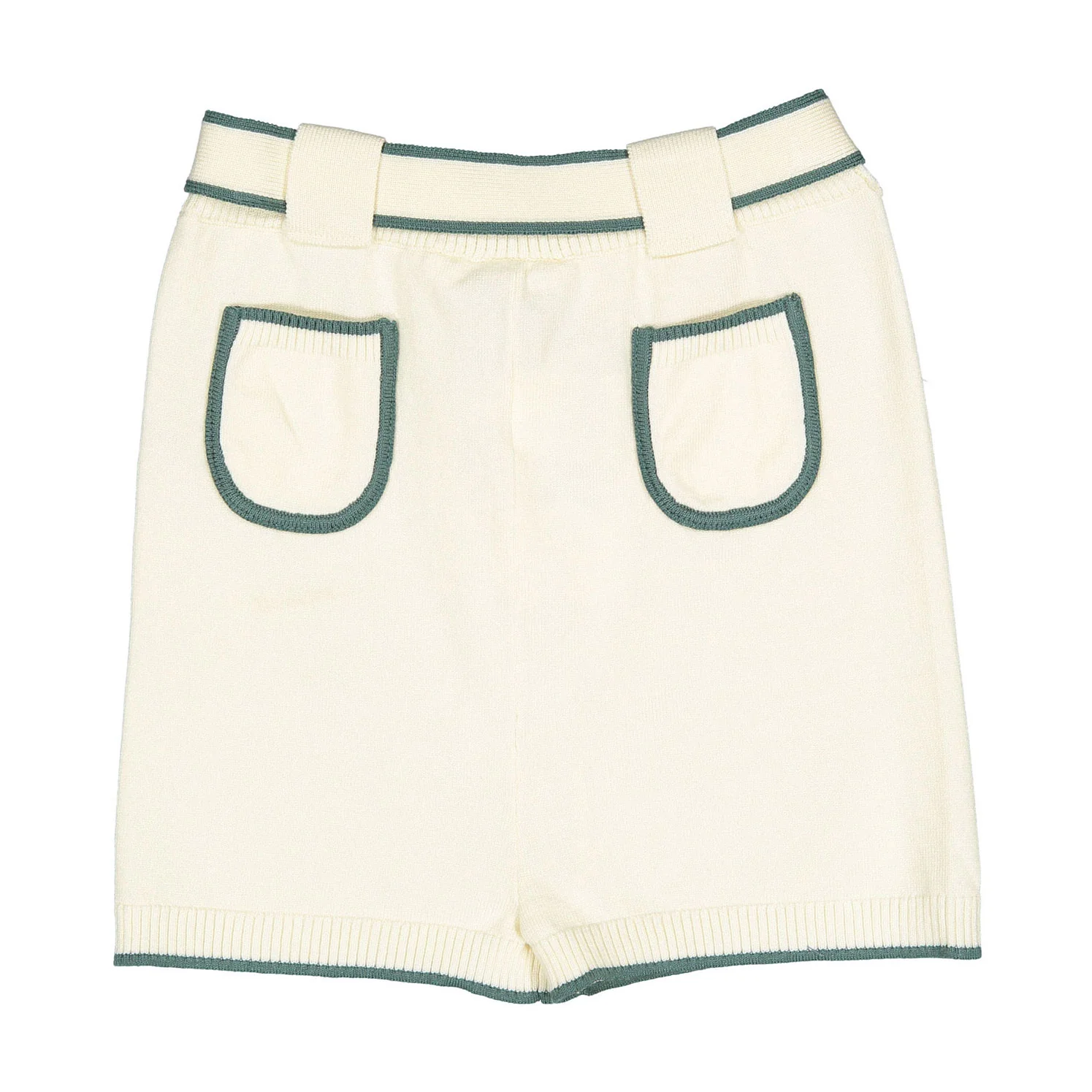 L by Ladida Cream Piped Knit Shorts - Image 2