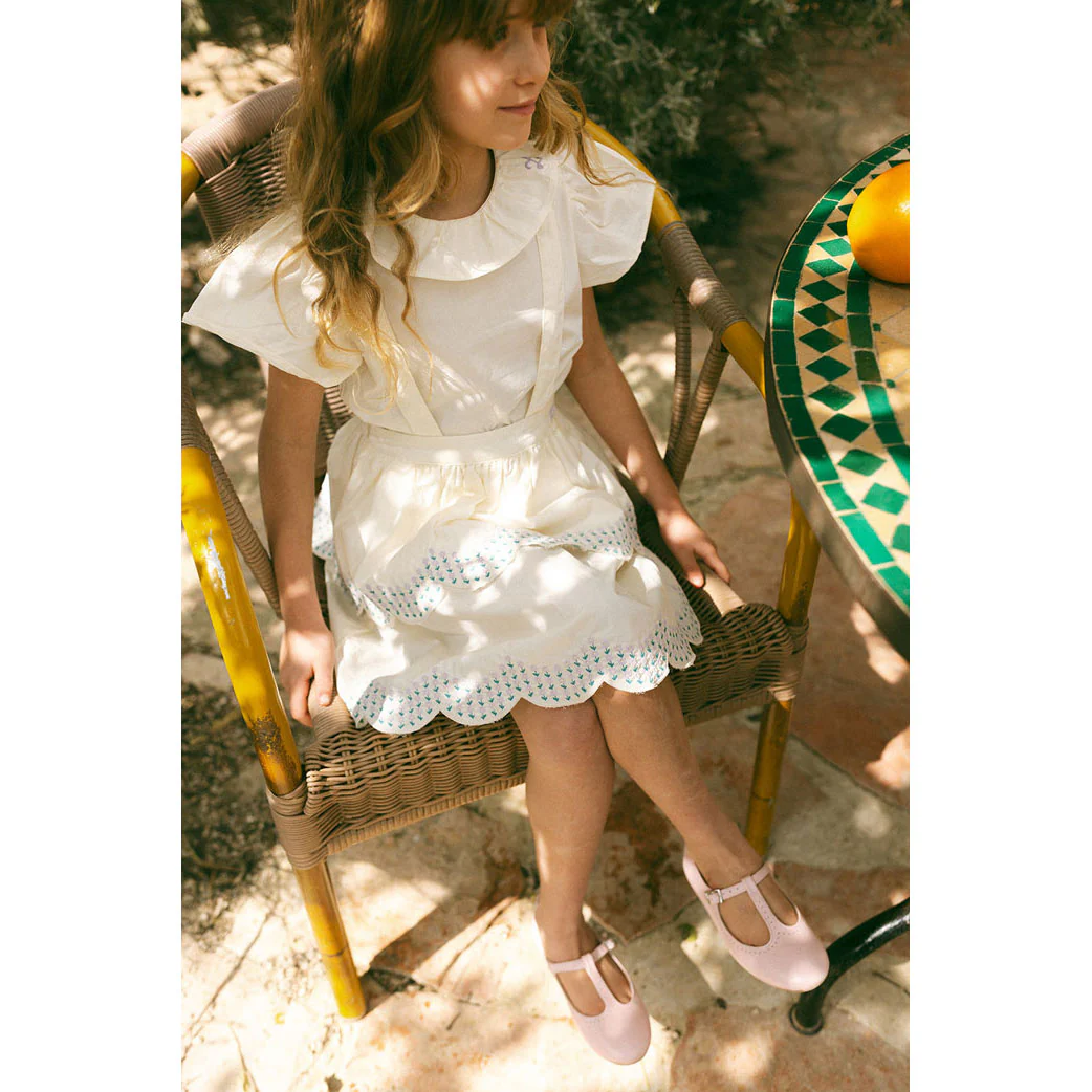 L by Ladida Cream Ruffle Collar Short Sleeve  Blouse - Image 2