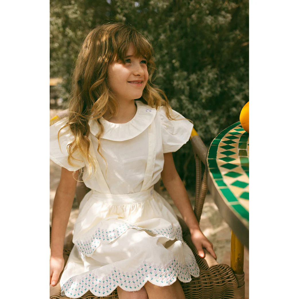 L by Ladida Cream Ruffle Collar Short Sleeve  Blouse - Image 4