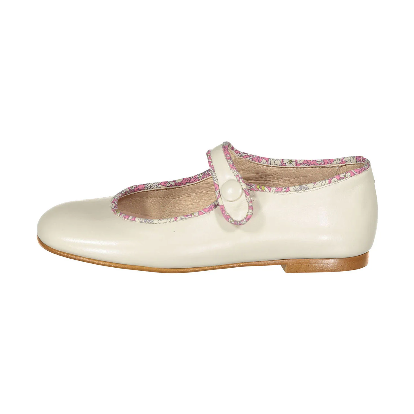 Ladida Shoes Cream Floral Trim Mary Jane - Image 2