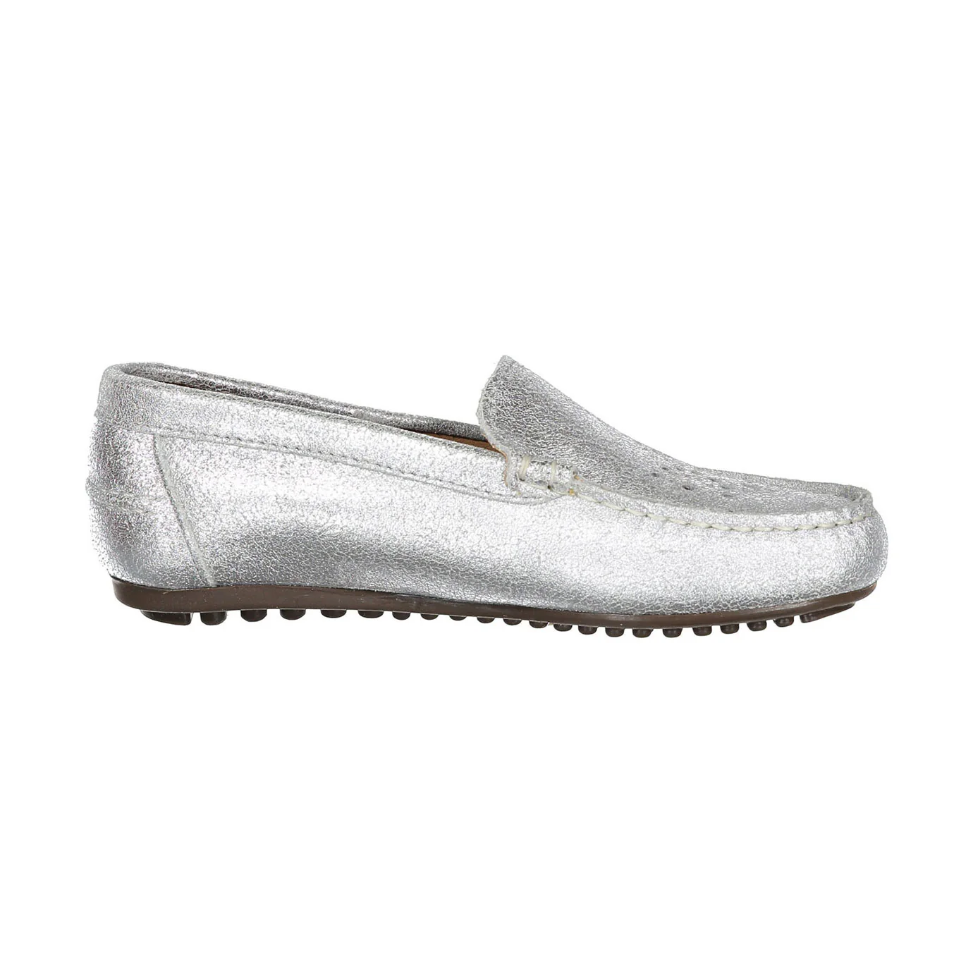 Ladida Shoes Silver Metalic Eyelet Design Loafers - Image 3