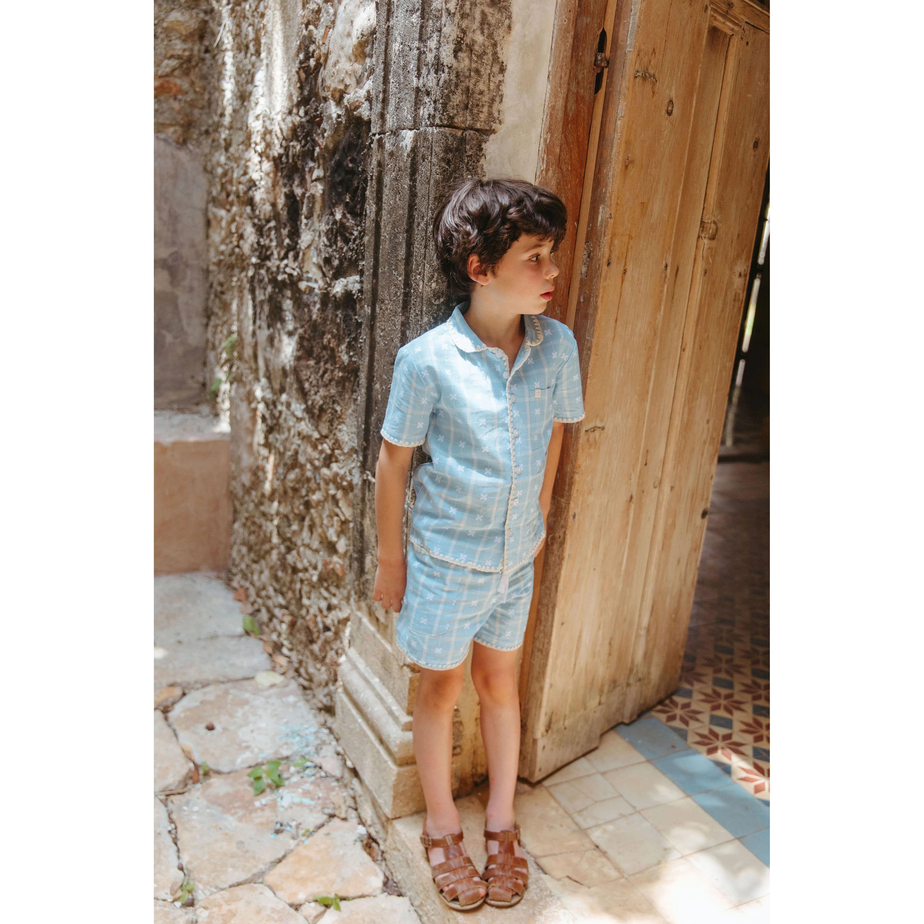 Lali  Vintage Blue Plaid Henri Shirt - Image 3