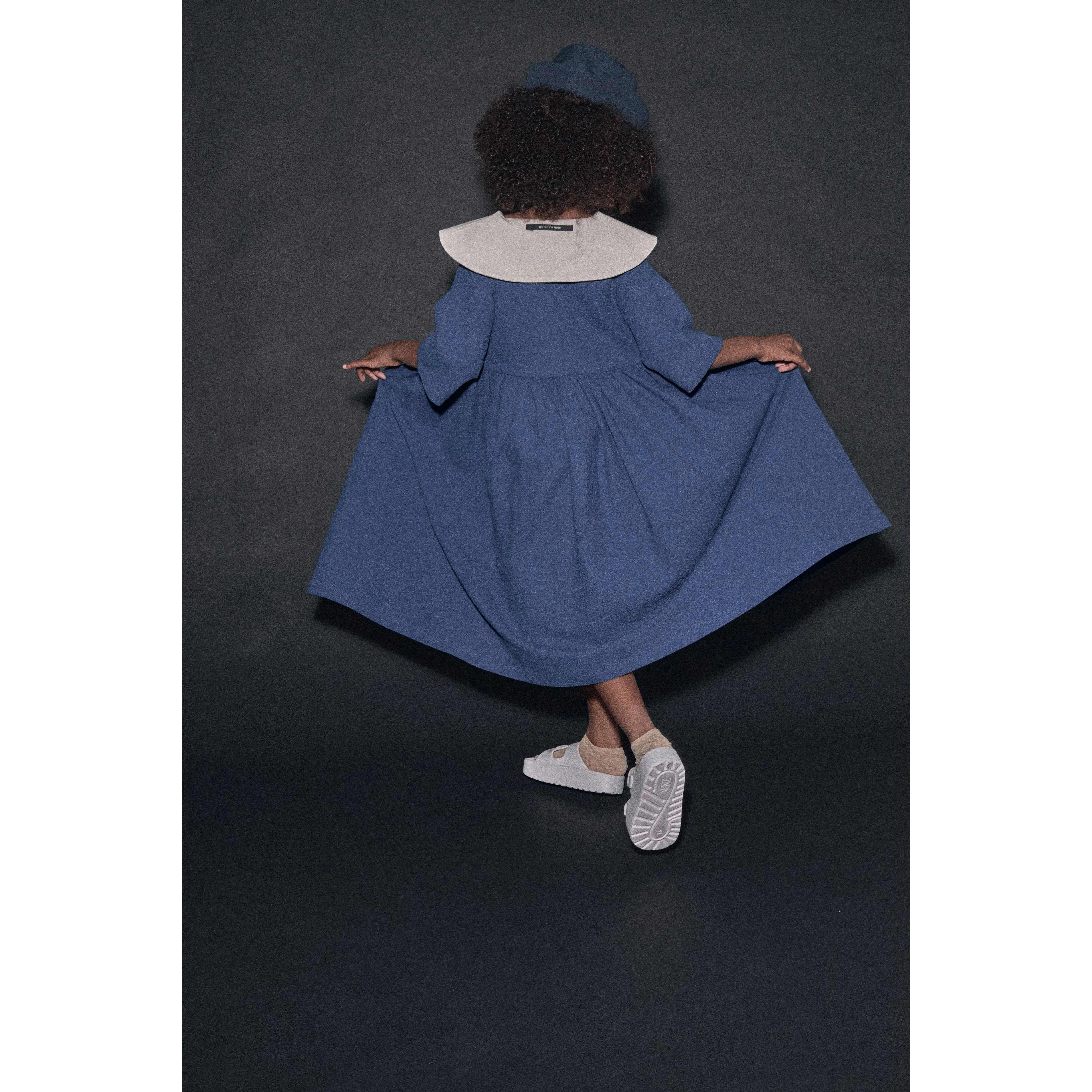Little Creative Factory  Cream/Dark Blue Cruise Dress - Image 3