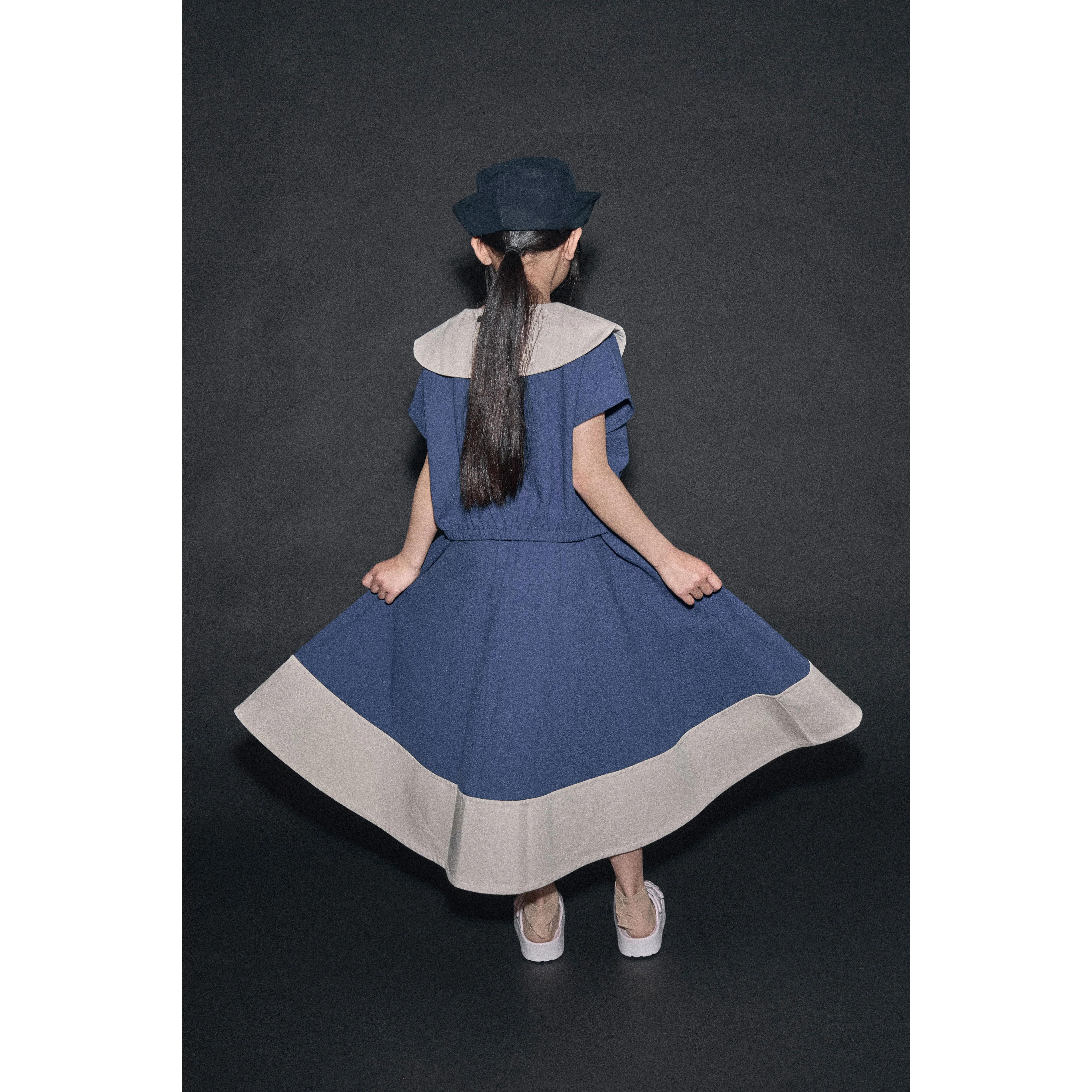 Little Creative Factory  Cream/Dark Blue Cruise Skirt - Image 2