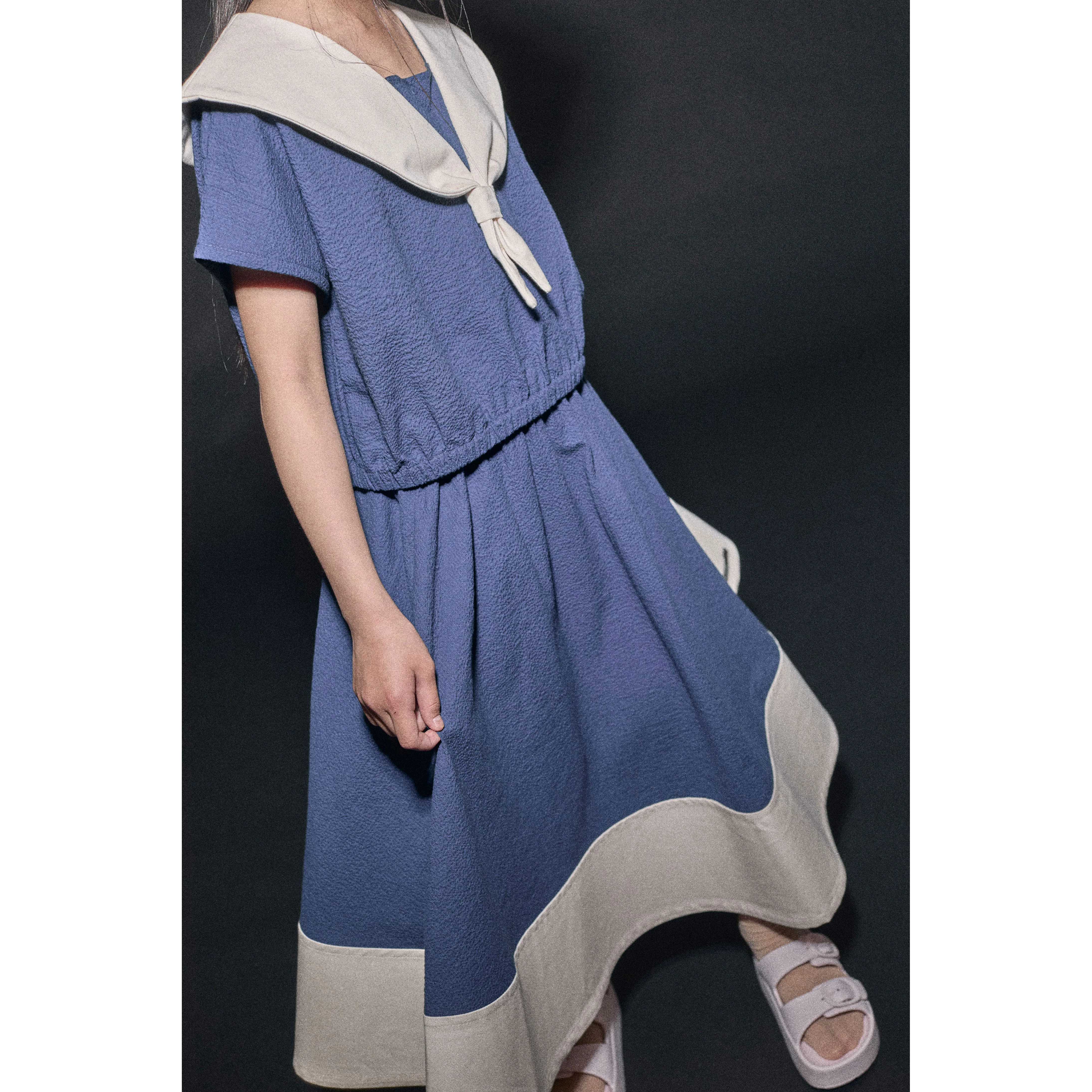 Little Creative Factory  Cream/Dark Blue Cruise Skirt - Image 3