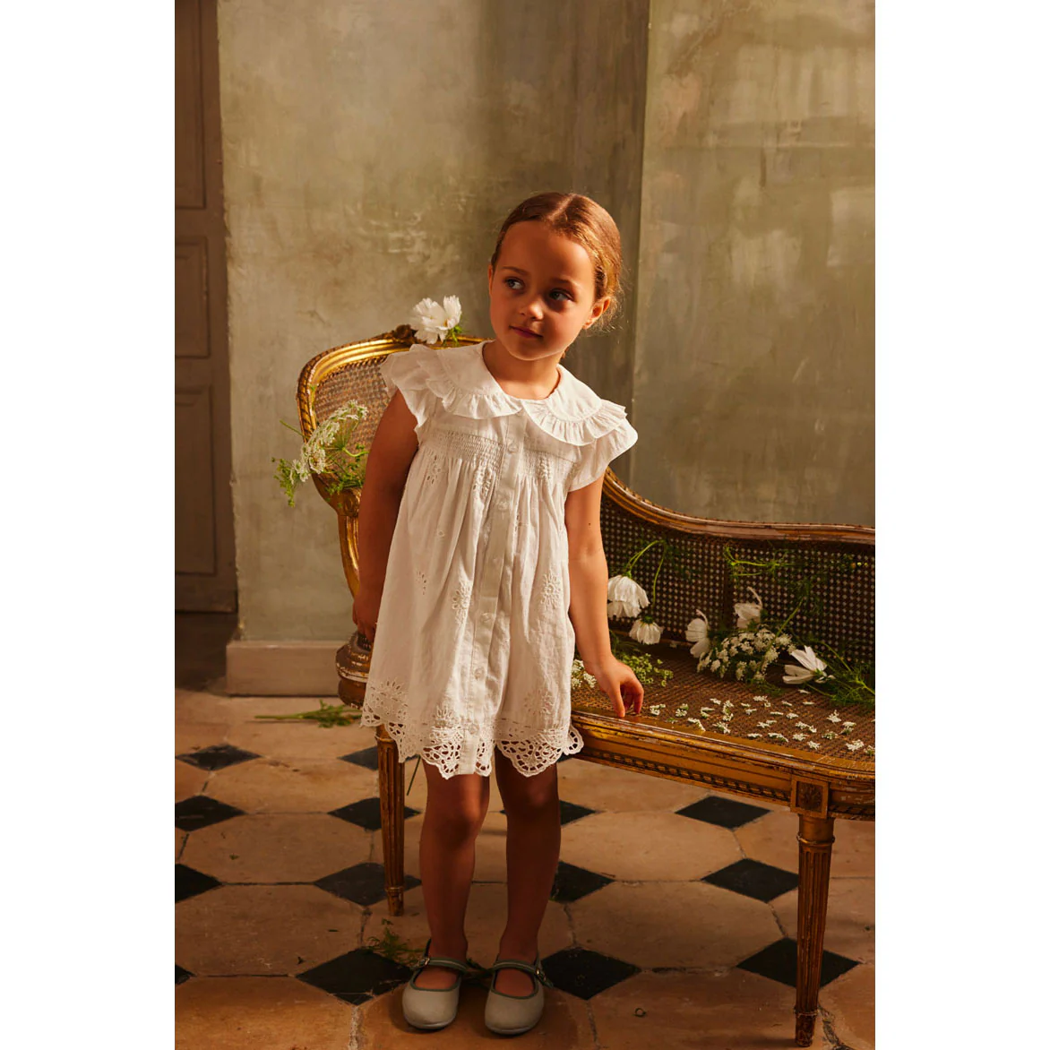 Louise Misha Off White Schiffli Mia Dress - Image 2