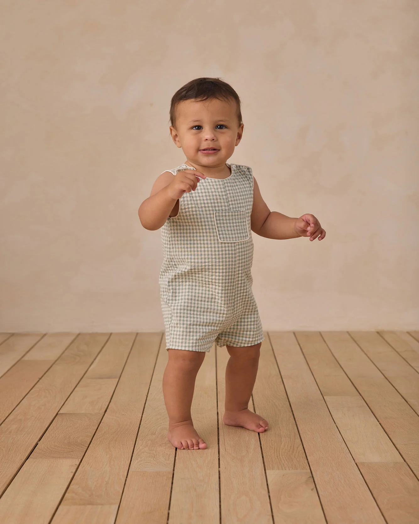 Noralee Eucalyptus Check Georgie Romper - Image 2