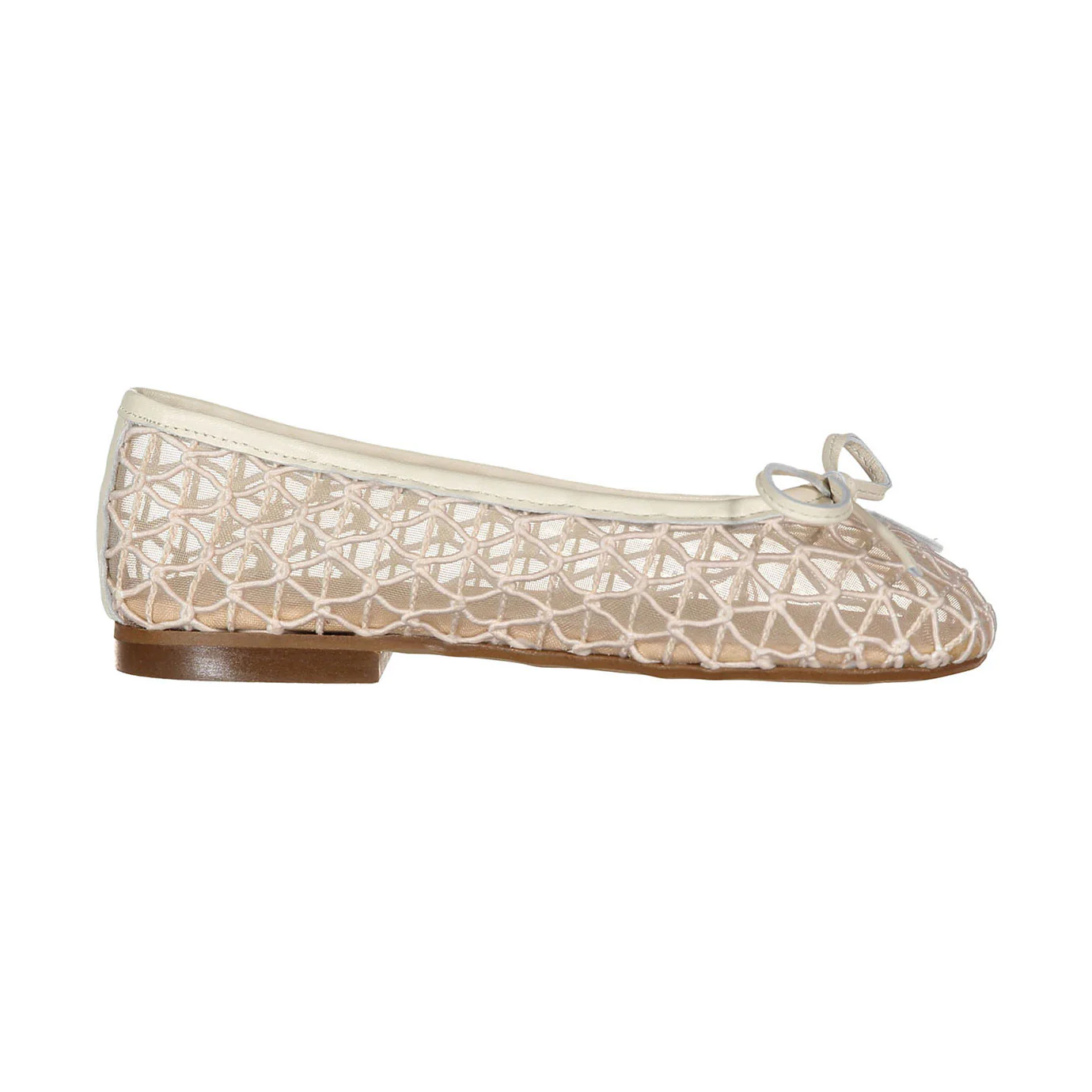 Papanatas Beige Crochet Ballet Flat - Image 3