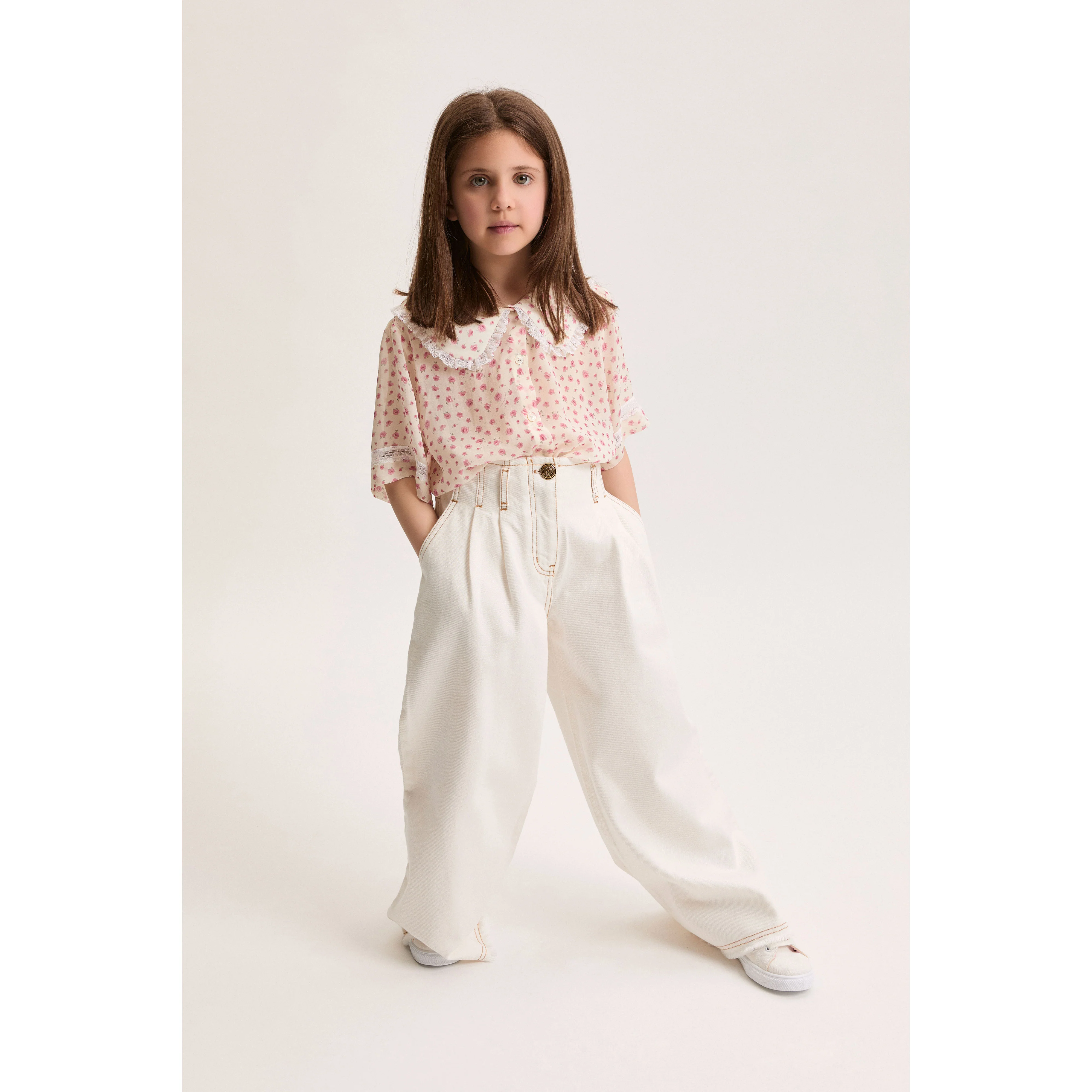 Philosophy Pink Small Rose Button Up Blouse - Image 2
