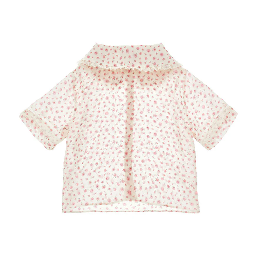 Philosophy Pink Small Rose Button Up Blouse - Image 3