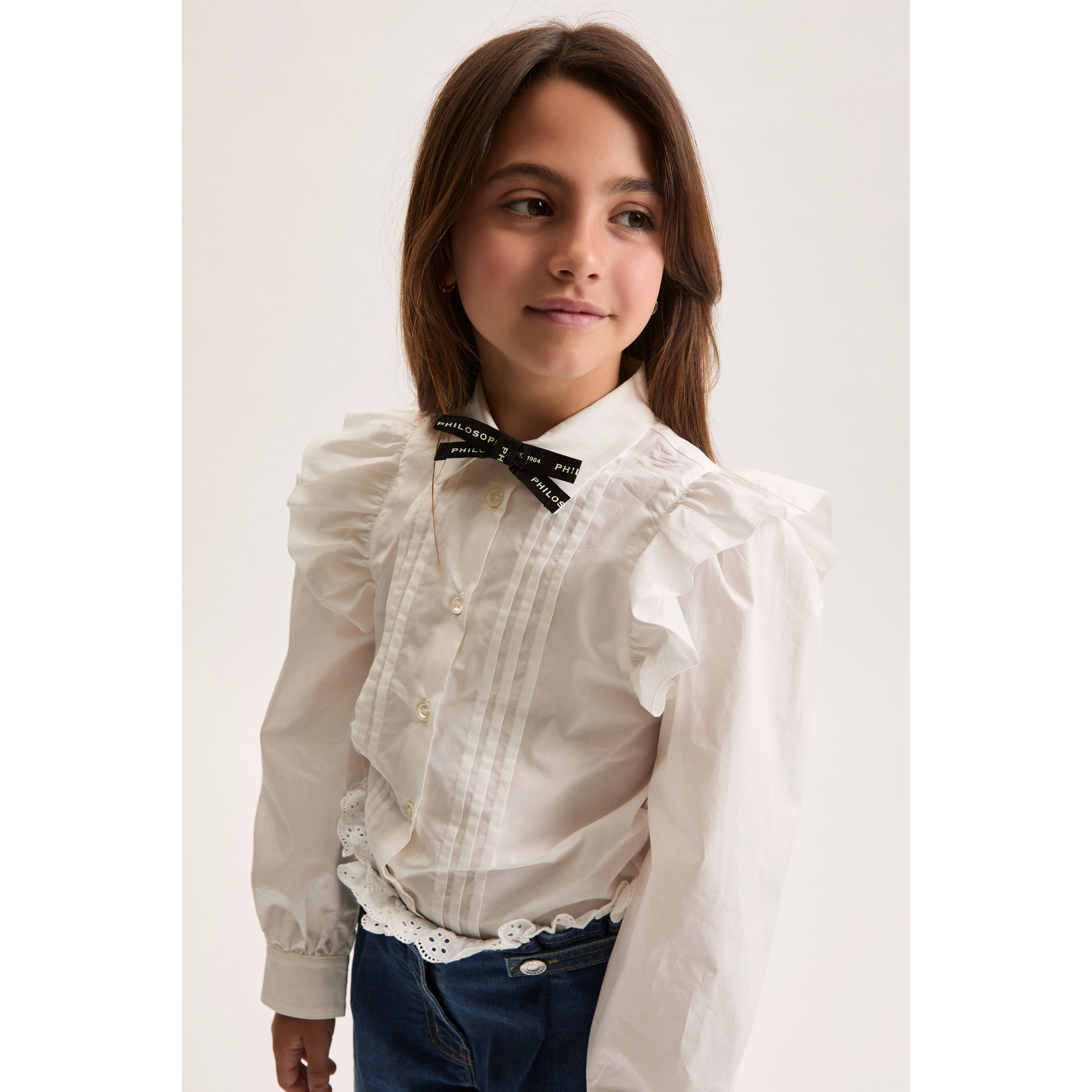 Philosophy White Poplin Bow Blouse - Image 2