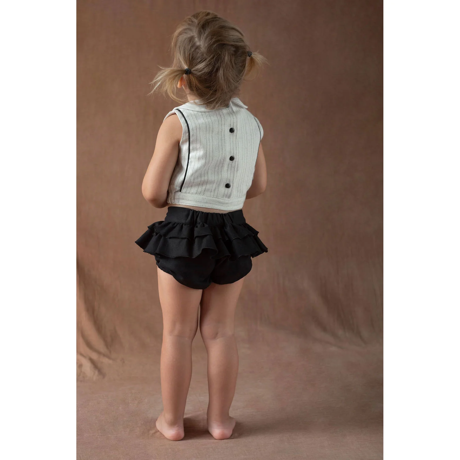 Popelin Black Double Frill Culotte - Image 4
