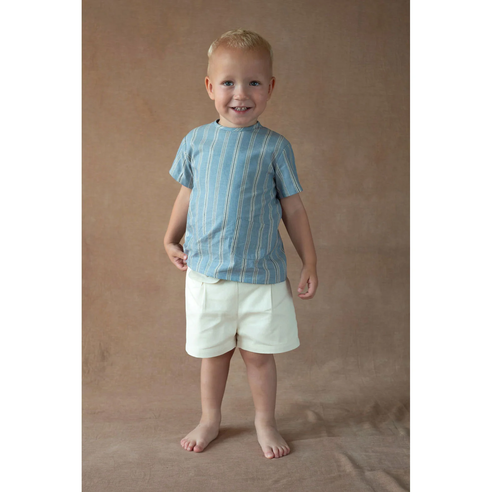 Popelin Blue Striped Pocket Shirt - Image 2