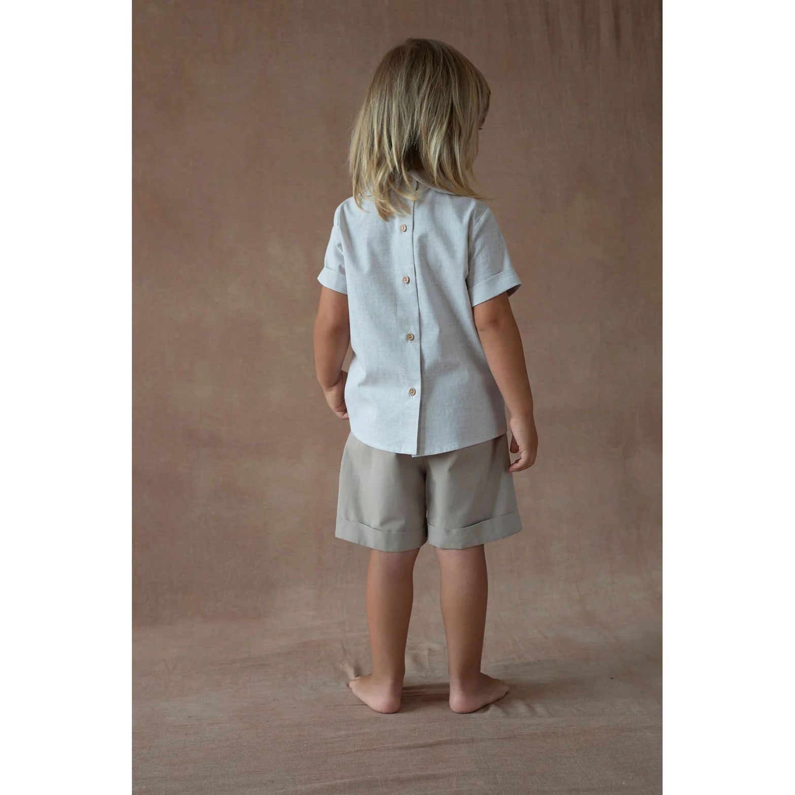 Popelin Grey Panel Shirt - Image 4